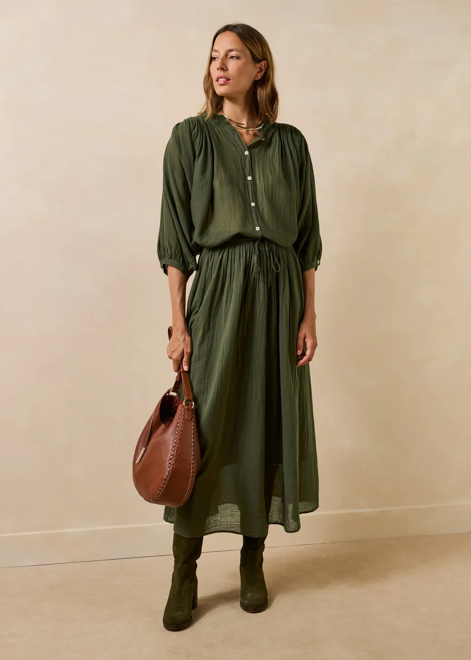 la-f-e-marabout-e-forena-rock-khaki-lang-baumwolle image 1