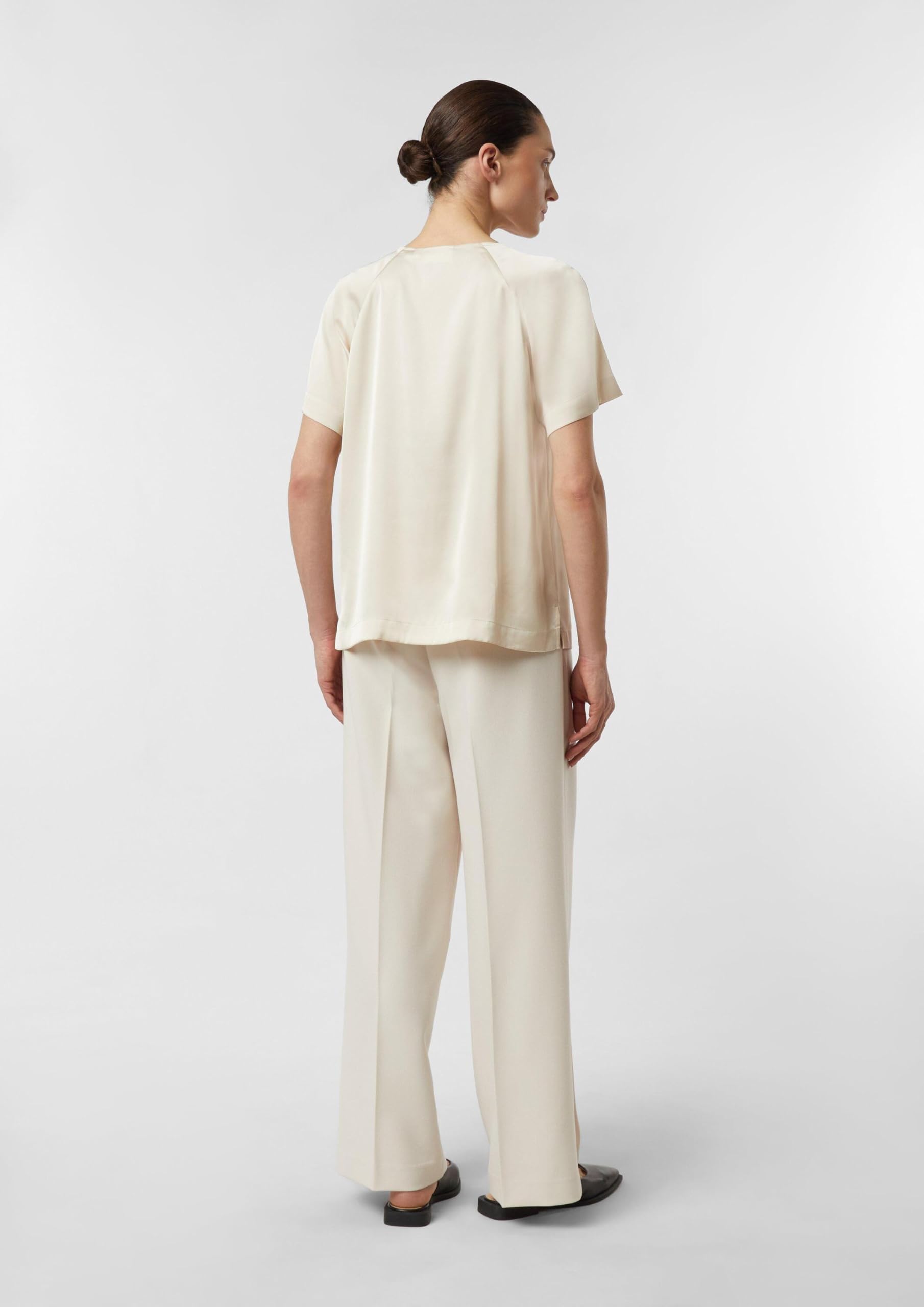 comma-blouses-satin-kurzarmbluse-gr-40-raffung-wei image 7