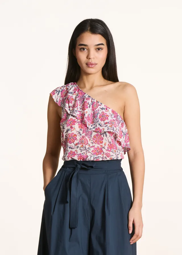 la-f-e-marabout-e-top-farala-rosa-crop-one-shoulder image 1