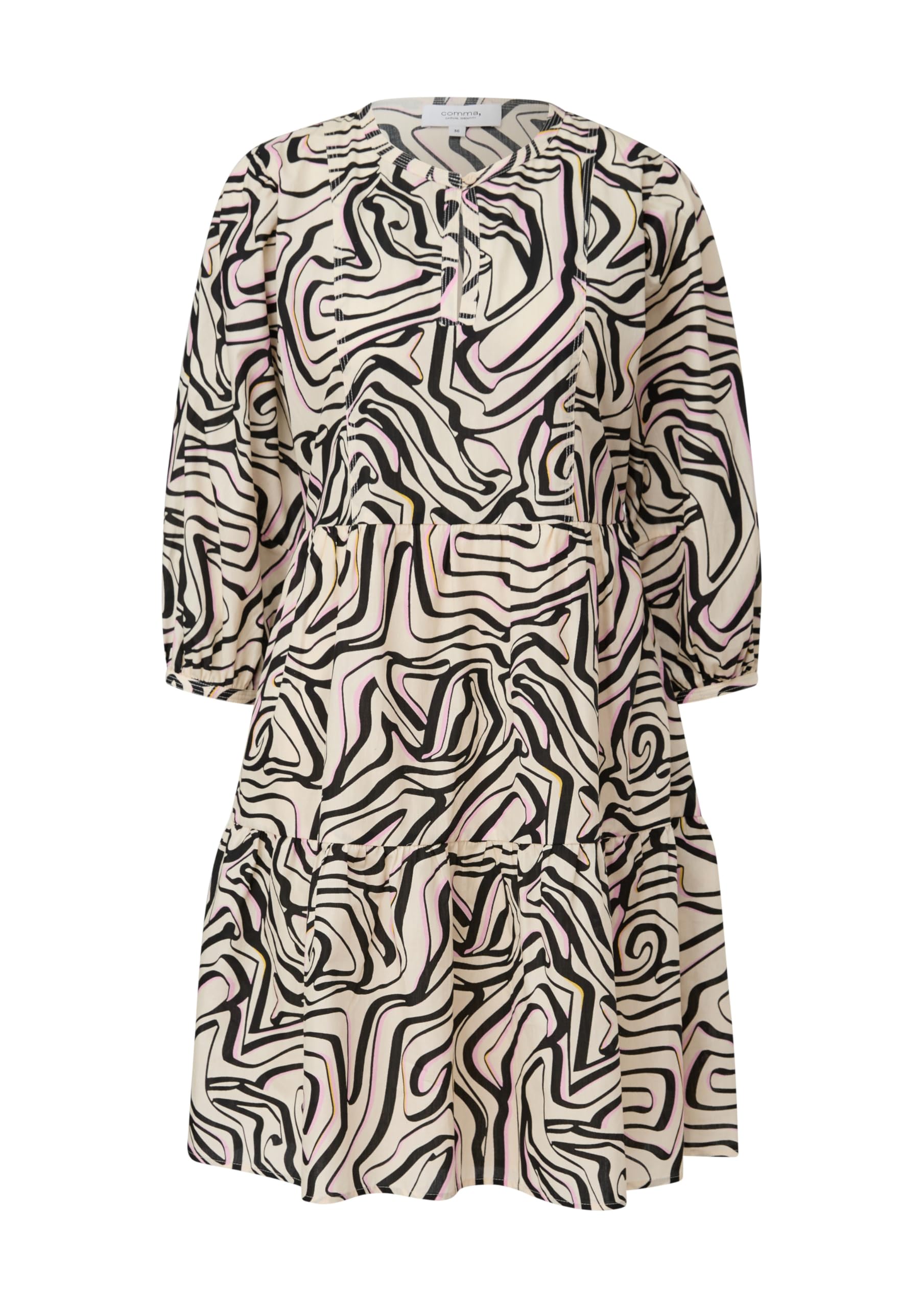 comma-stufenkleid-baumwolle-damenkleid-gr-38-beige-taschen image 3
