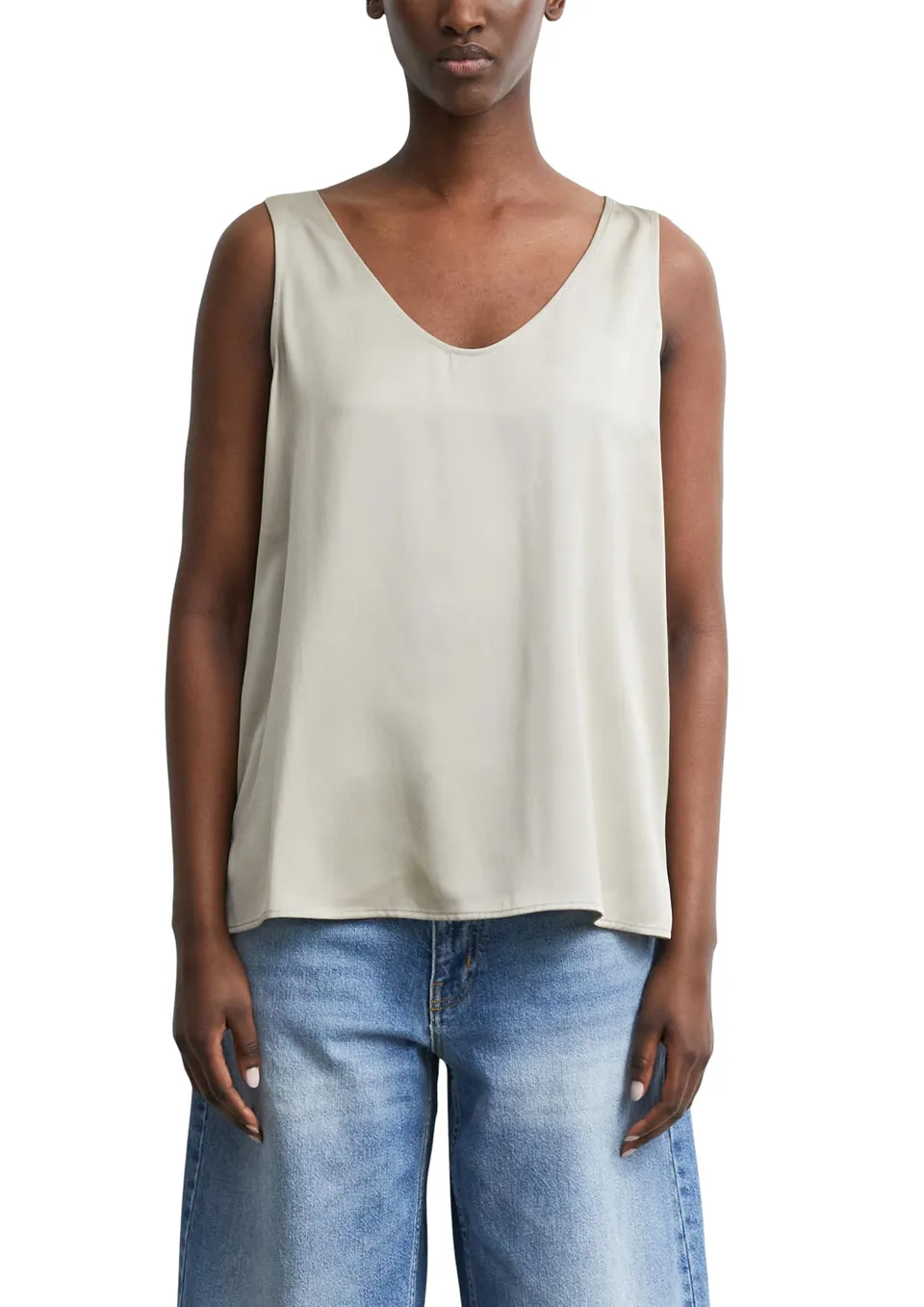 comma-blouses-satin-top-rmellos-gr-e-38-crew-neck image 1