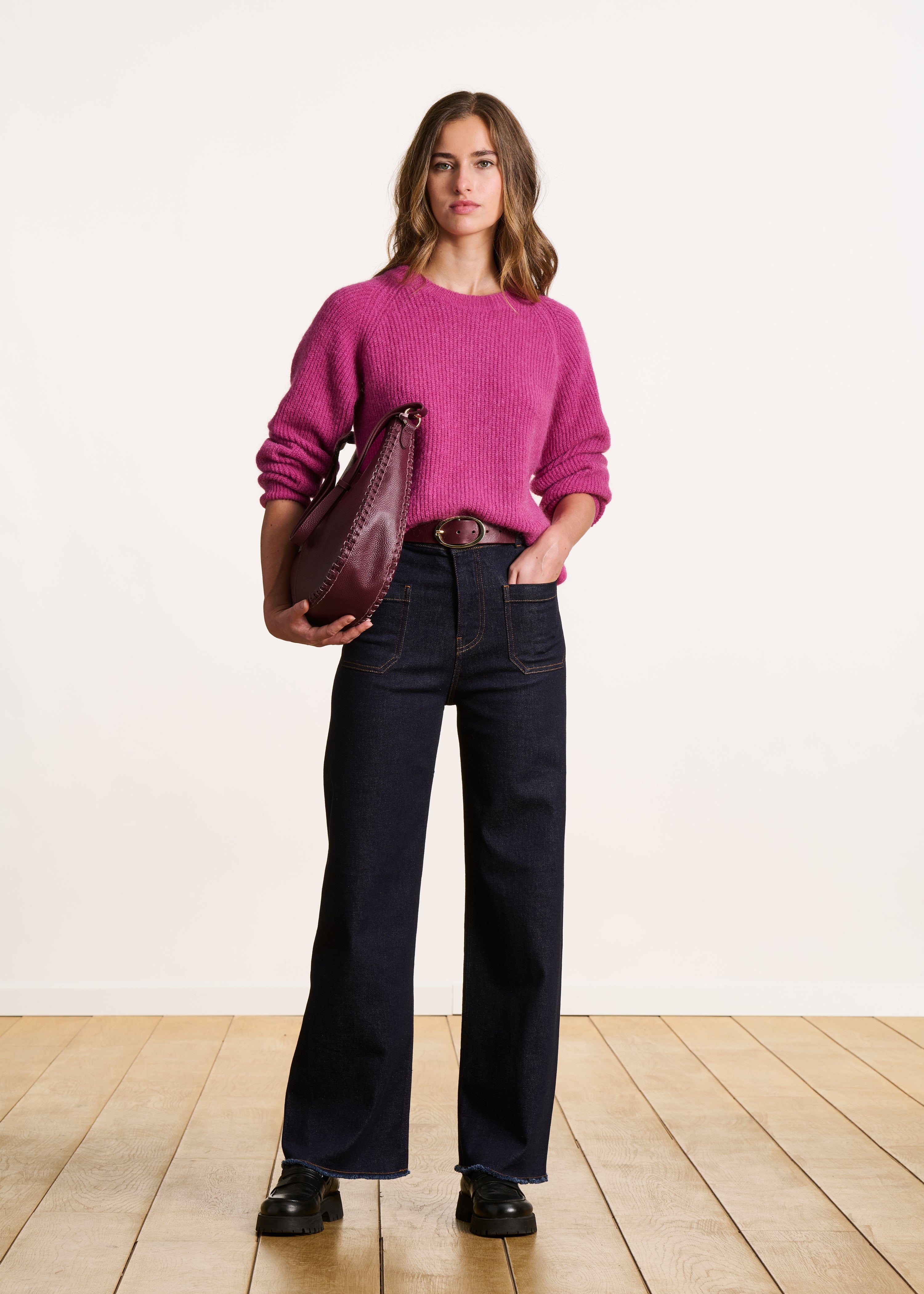 la-f-e-marabout-e-pullover-fuchsia-m-rippen-mohair image 2