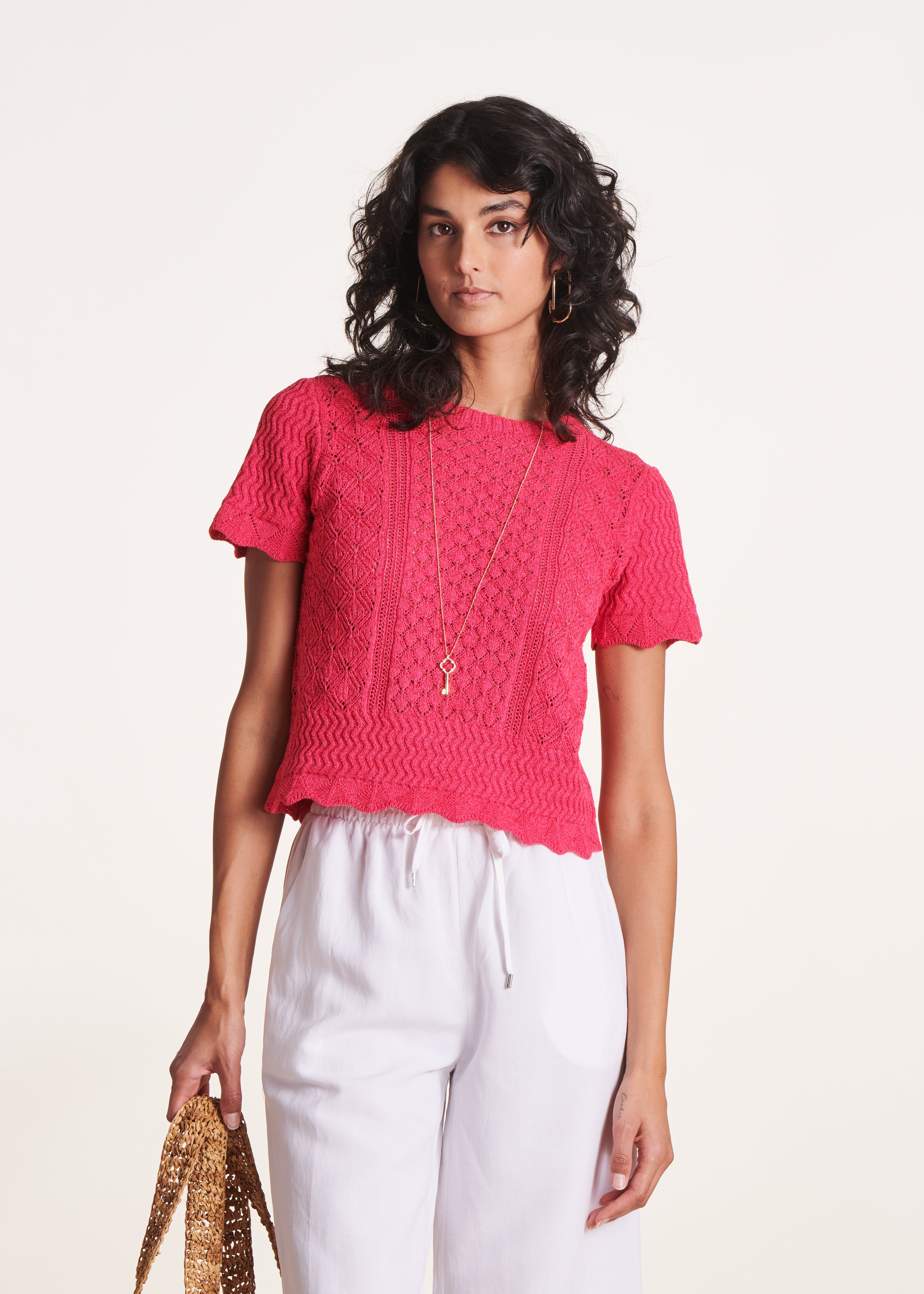 la-f-e-marabout-e-docile-kurzarm-pullover-pink-m image 5
