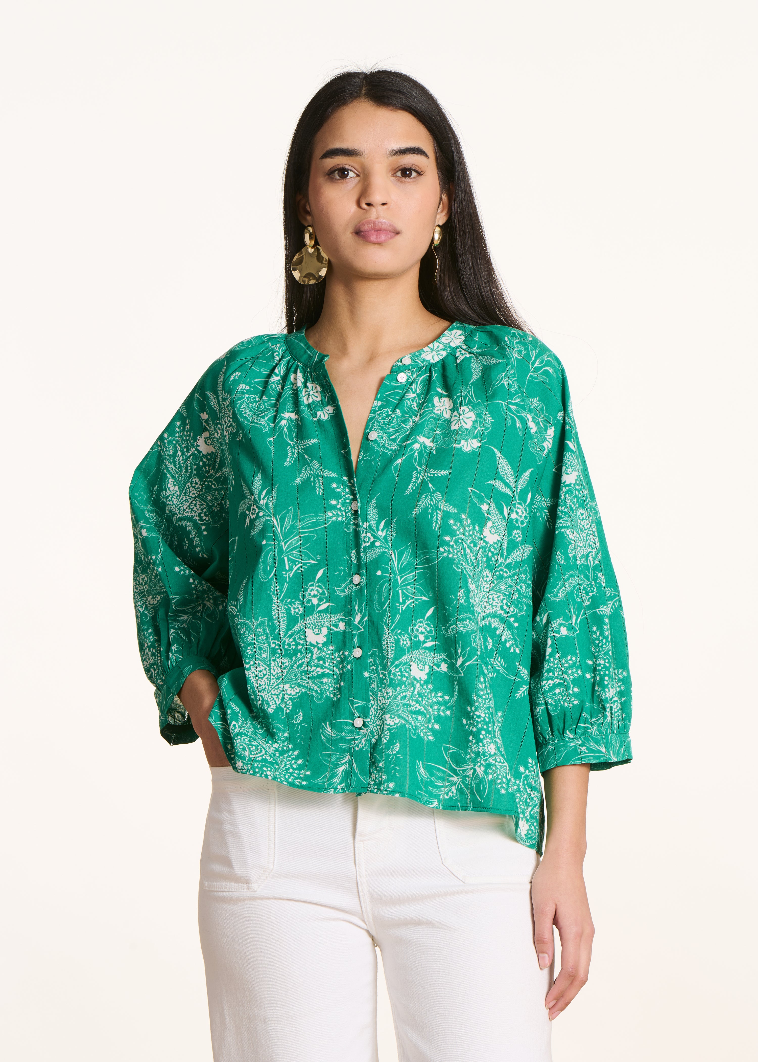 la-f-e-marabout-e-felvia-bluse-gr-n-floral-gr-38-bio-baumwolle image 1