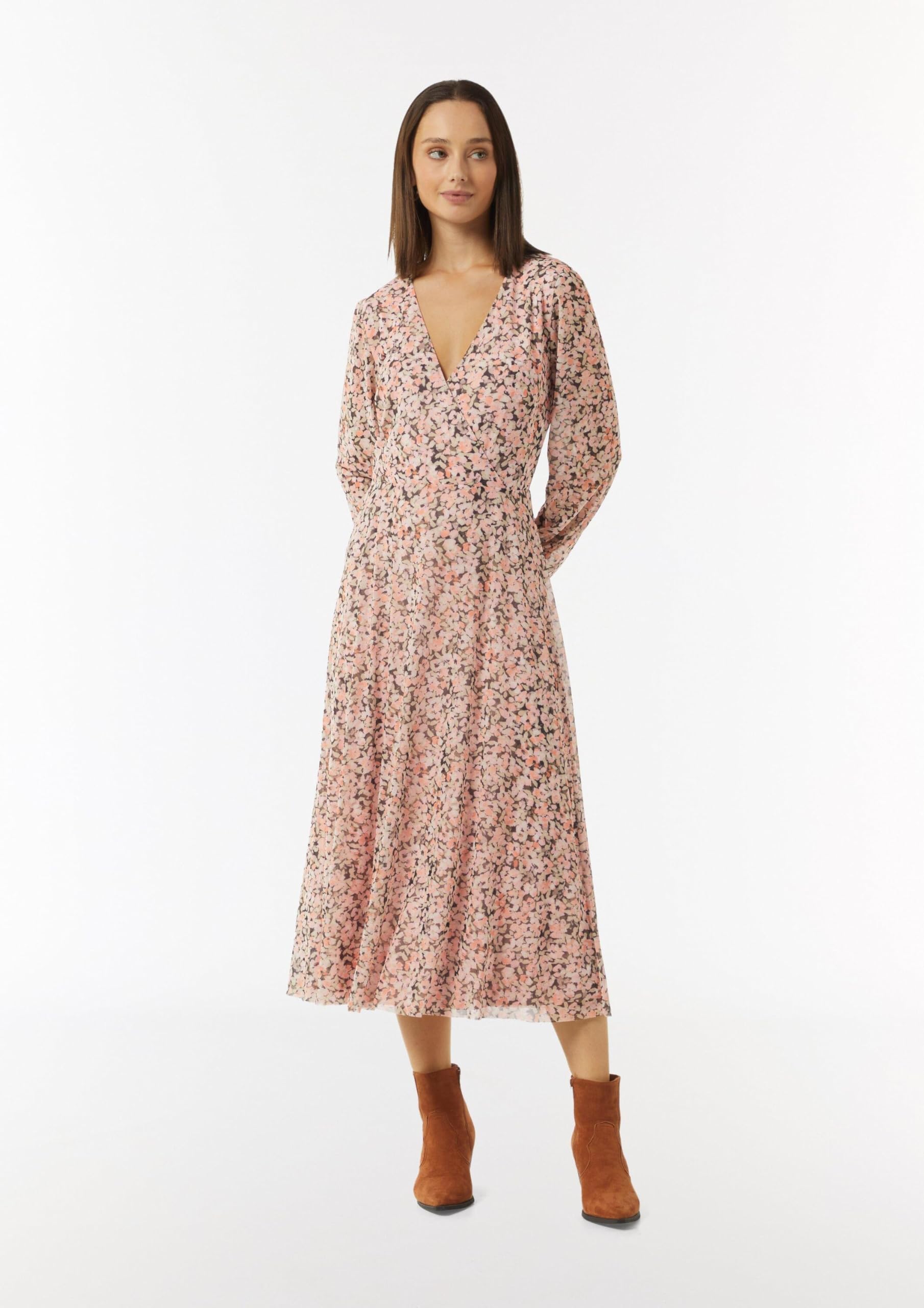 comma-dresses-midi-wickelkleid-mesh-print-gr-e-40 image 5