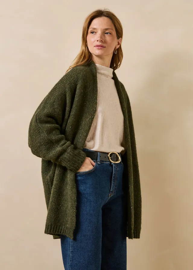 la-f-e-marabout-e-camille-strickjacke-khaki-oversize image 1