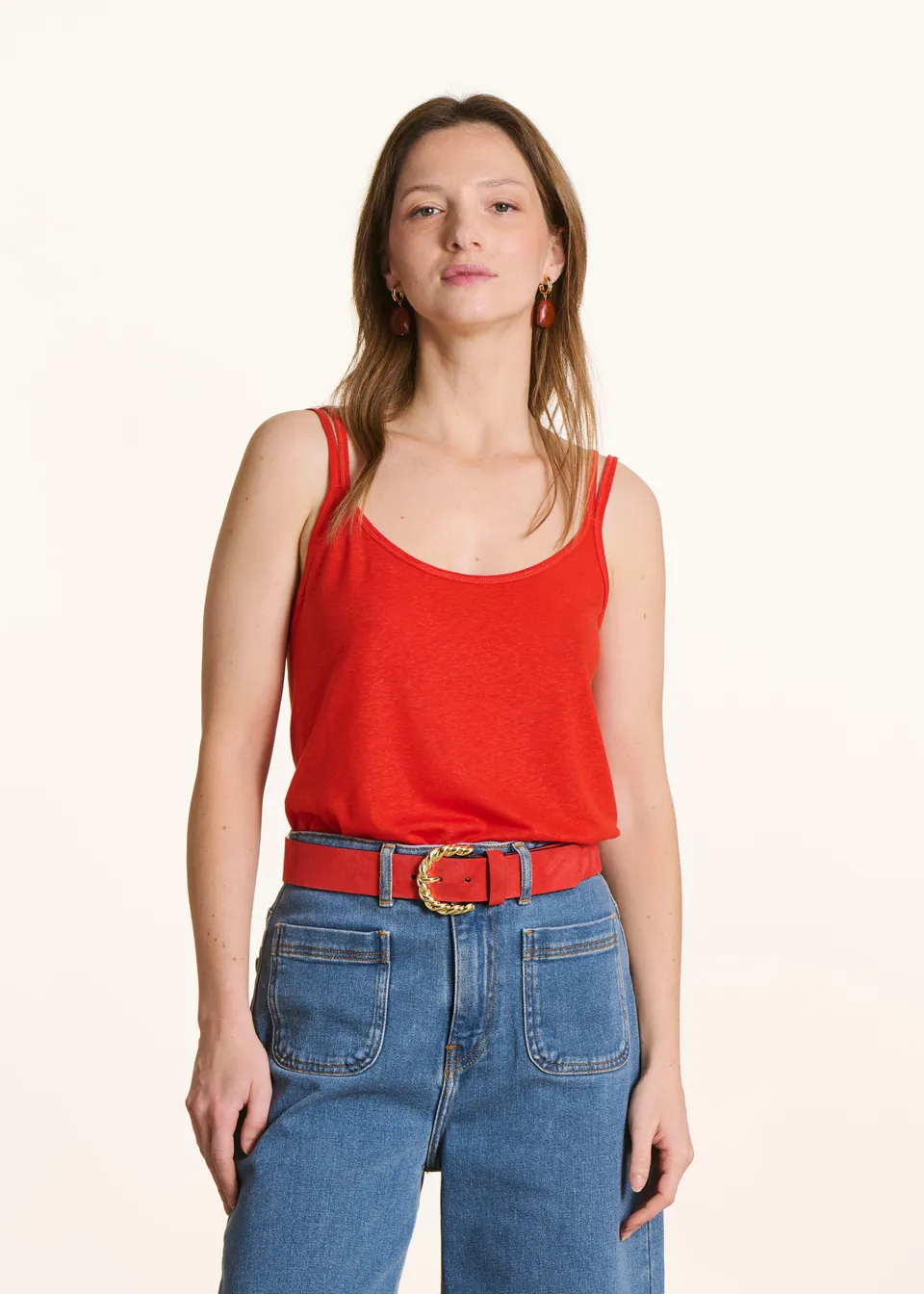 la-f-e-marabout-e-tops-t-shirts-top-jaspe-rot-spaghettitr-ger image 1