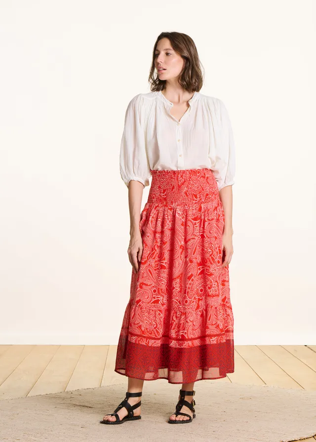 la-f-e-marabout-e-maxirock-orange-mit-paisley-print image 1
