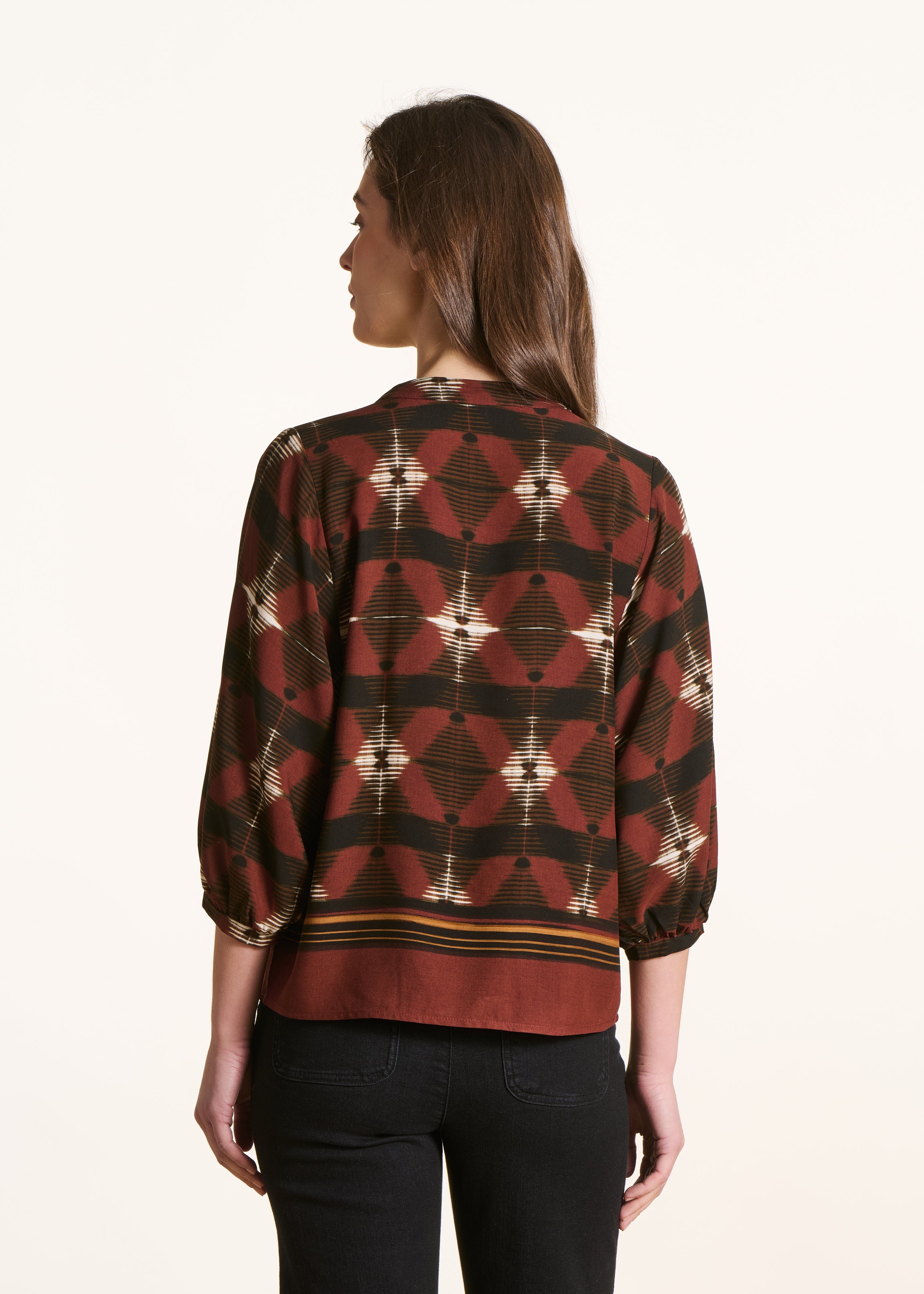 la-f-e-marabout-e-vince-top-braun-print-3-4-arm image 3