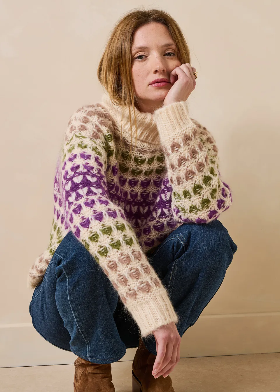 la-f-e-marabout-e-gavino-pullover-multicolor-wolle-rollkragen image 1
