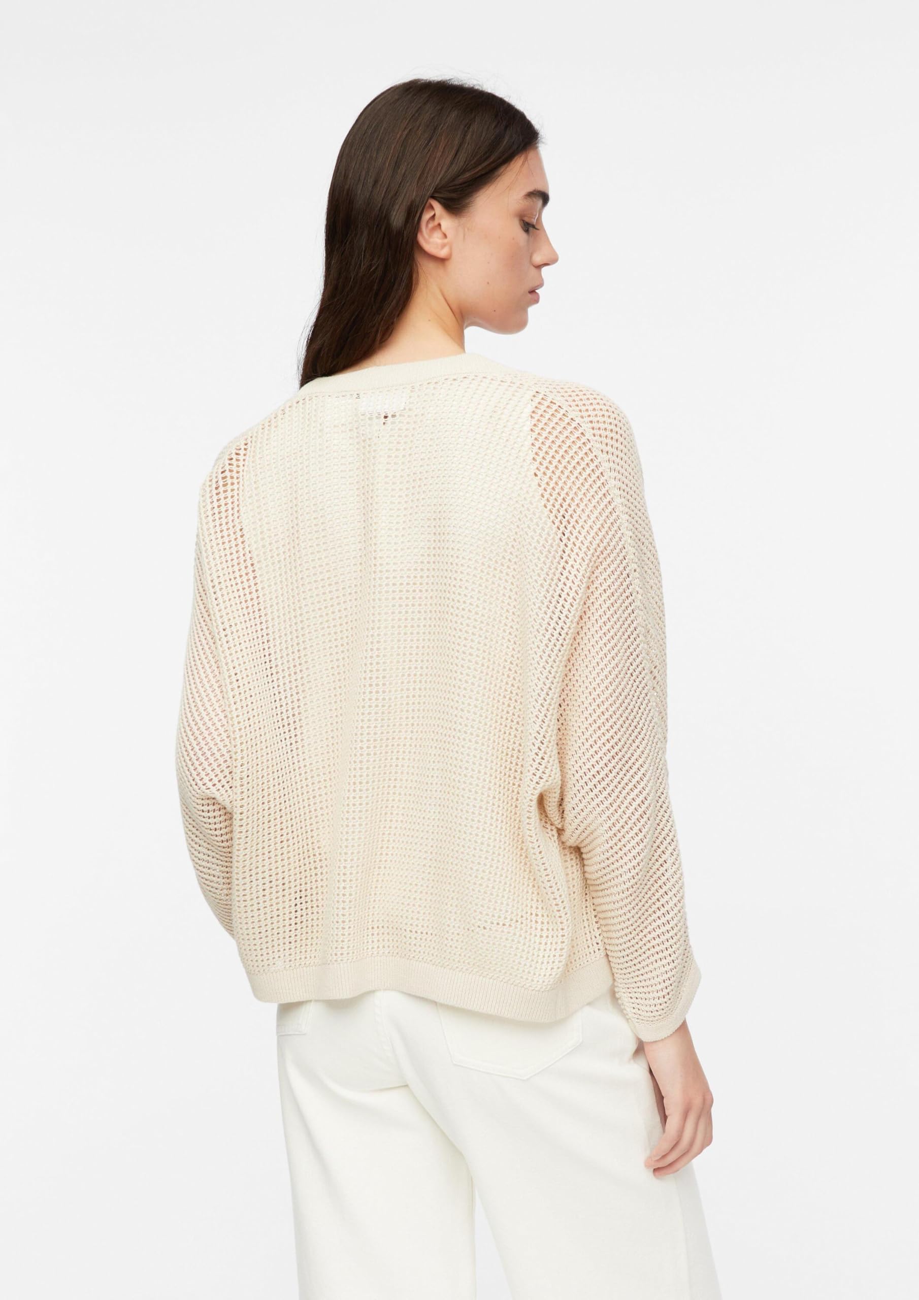 comma-strickjacke-ajourmuster-loose-fit-xl-beige image 7