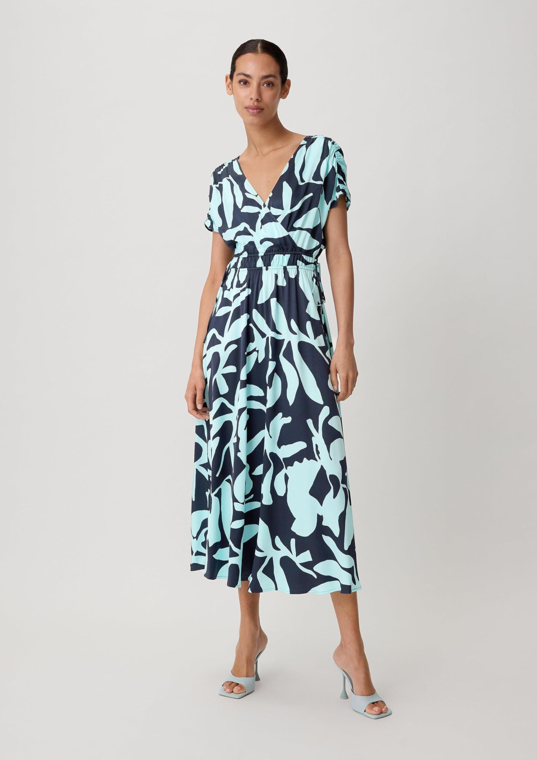 comma-satinkleid-mit-raffung-zitrone-gr-38-abendkleid image 7