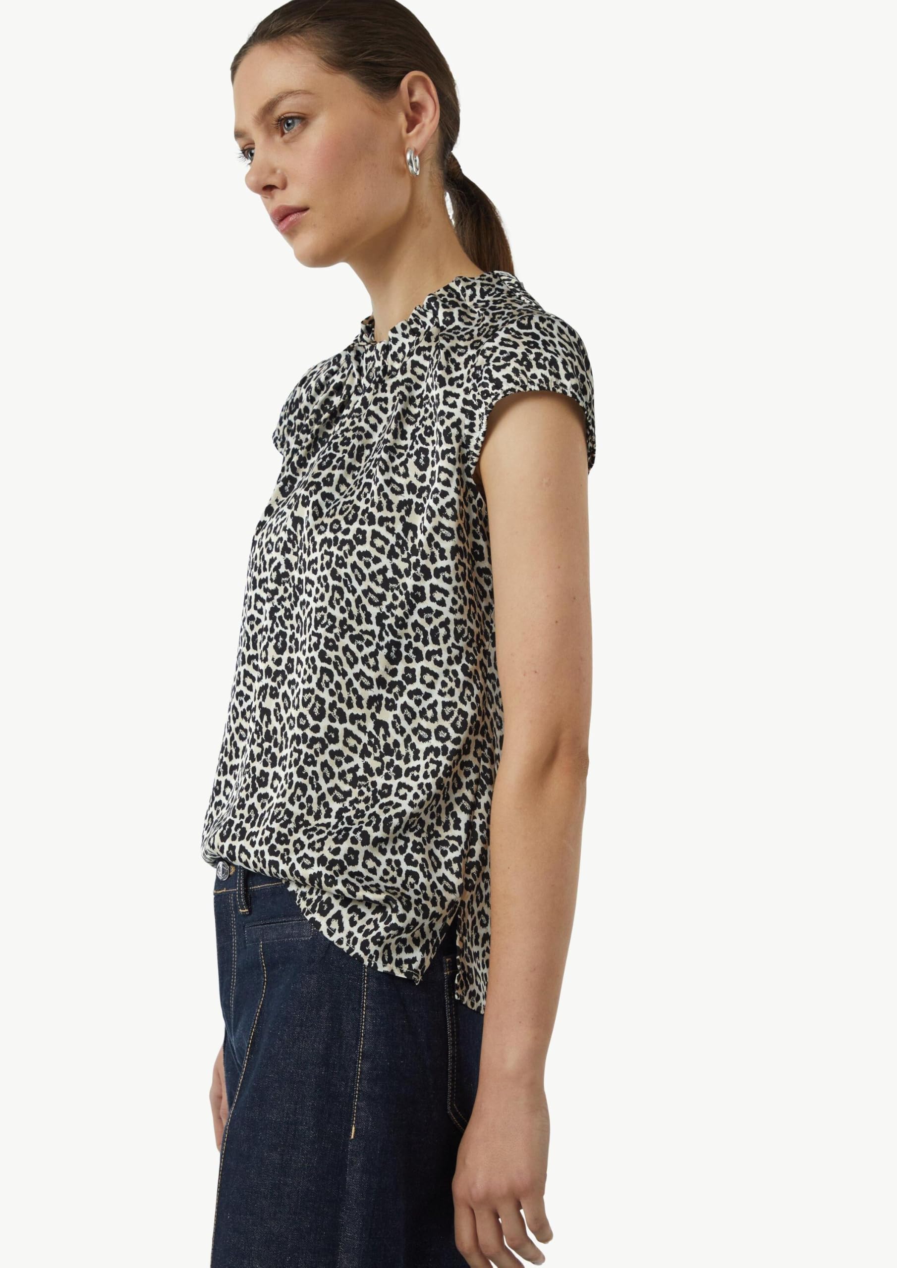 comma-blouses-satinbluse-mit-kapp-rmeln-gr-40-gemustert image 4