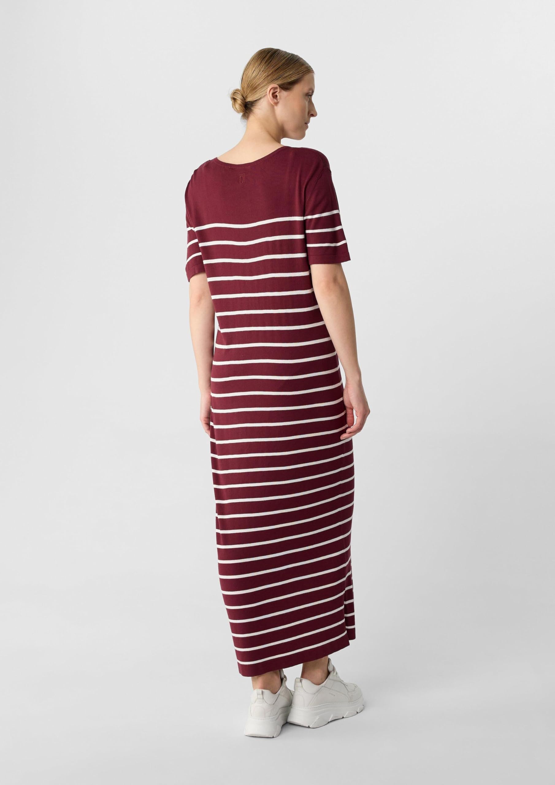comma-gestreiftes-midikleid-feinstrick-gr-34-bordeaux image 7