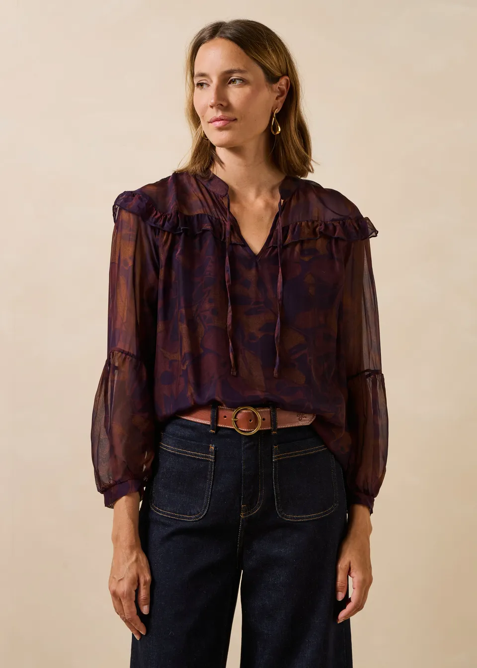 la-f-e-marabout-e-gloss-top-damen-violett-gr-36-viskose image 1