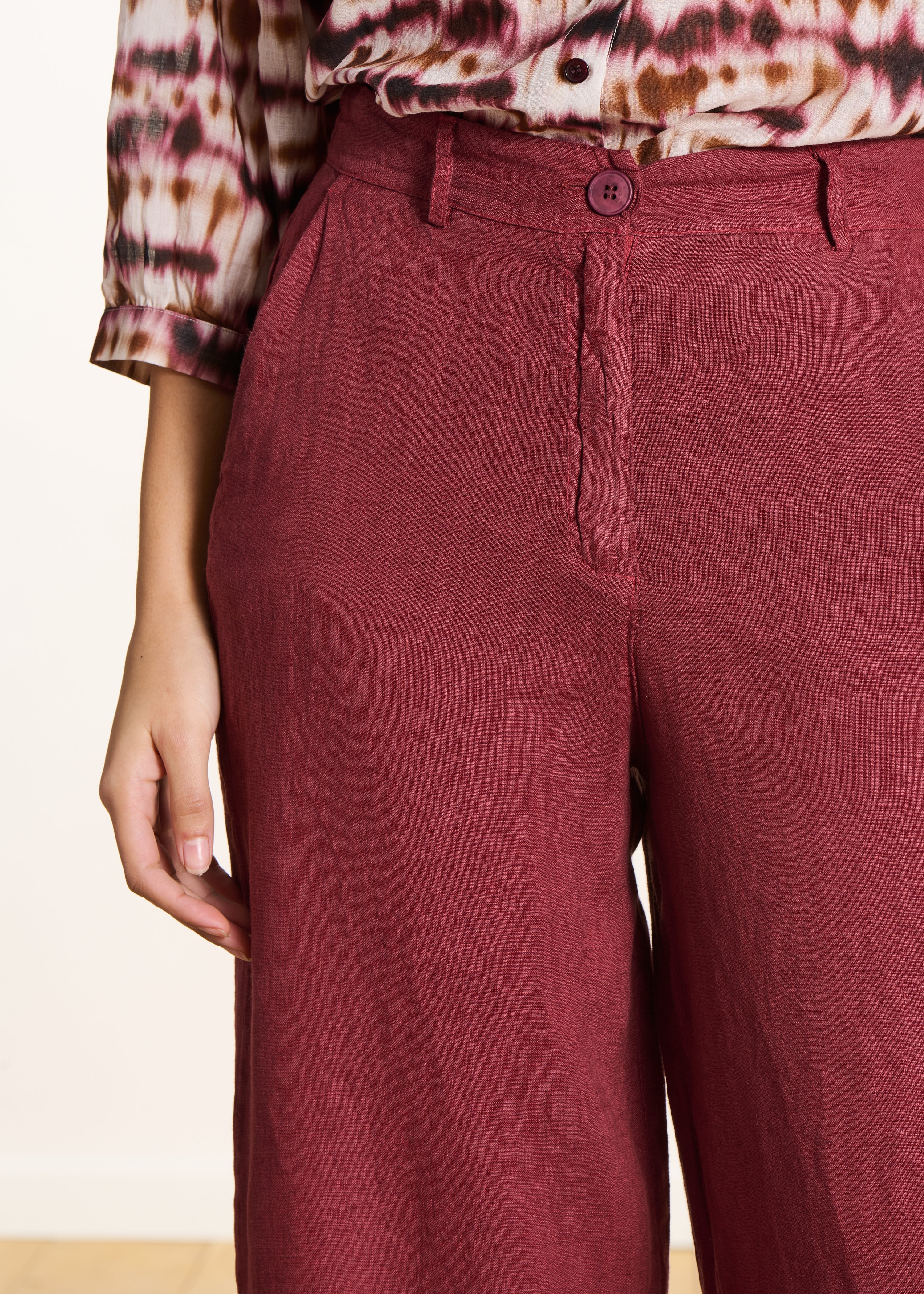 la-f-e-marabout-e-blandin-hose-bordeaux-leinen-weit image 5