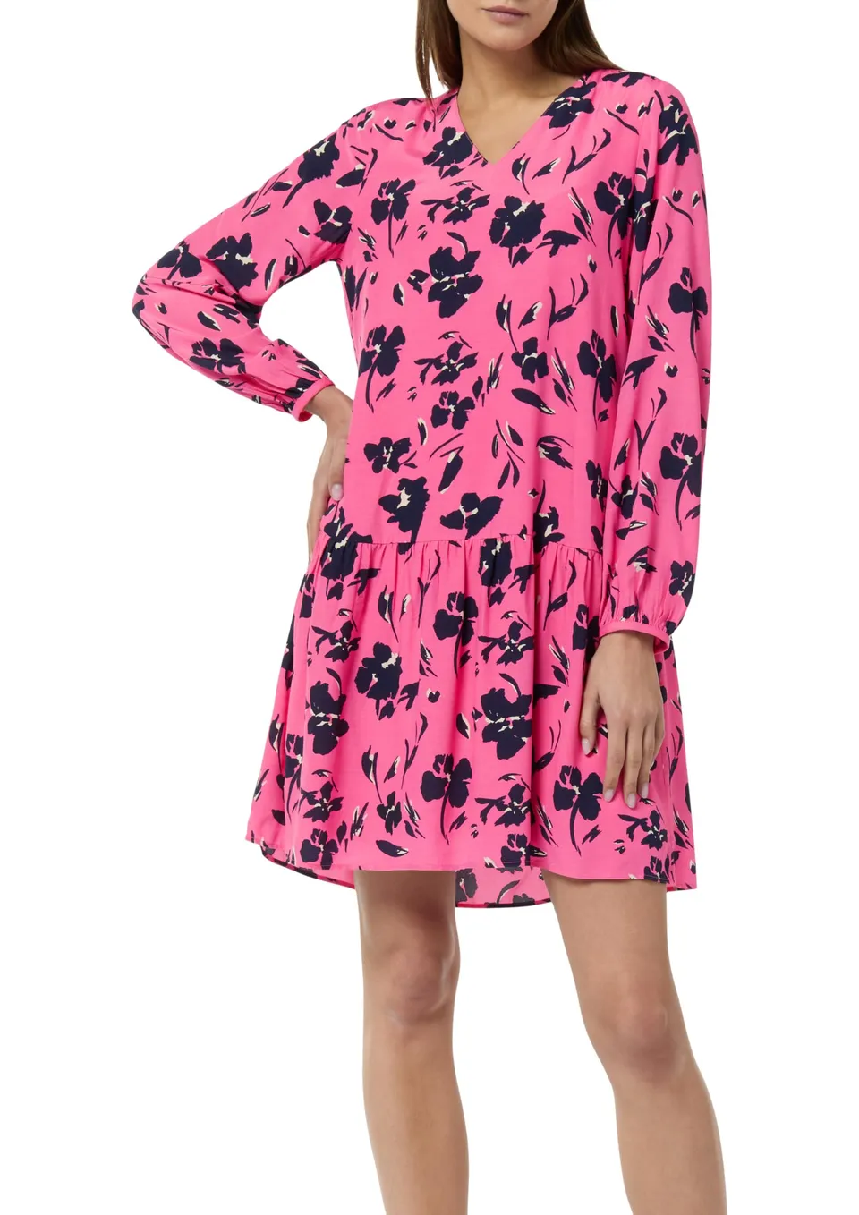comma-minikleid-viskose-pink-gr-38-alloverprint image 1