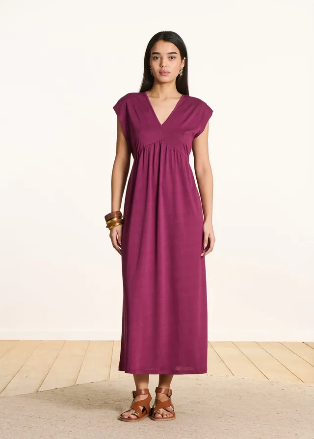 la-f-e-marabout-e-drazic-midikleid-lyocell-lila-v-ausschnitt image 1
