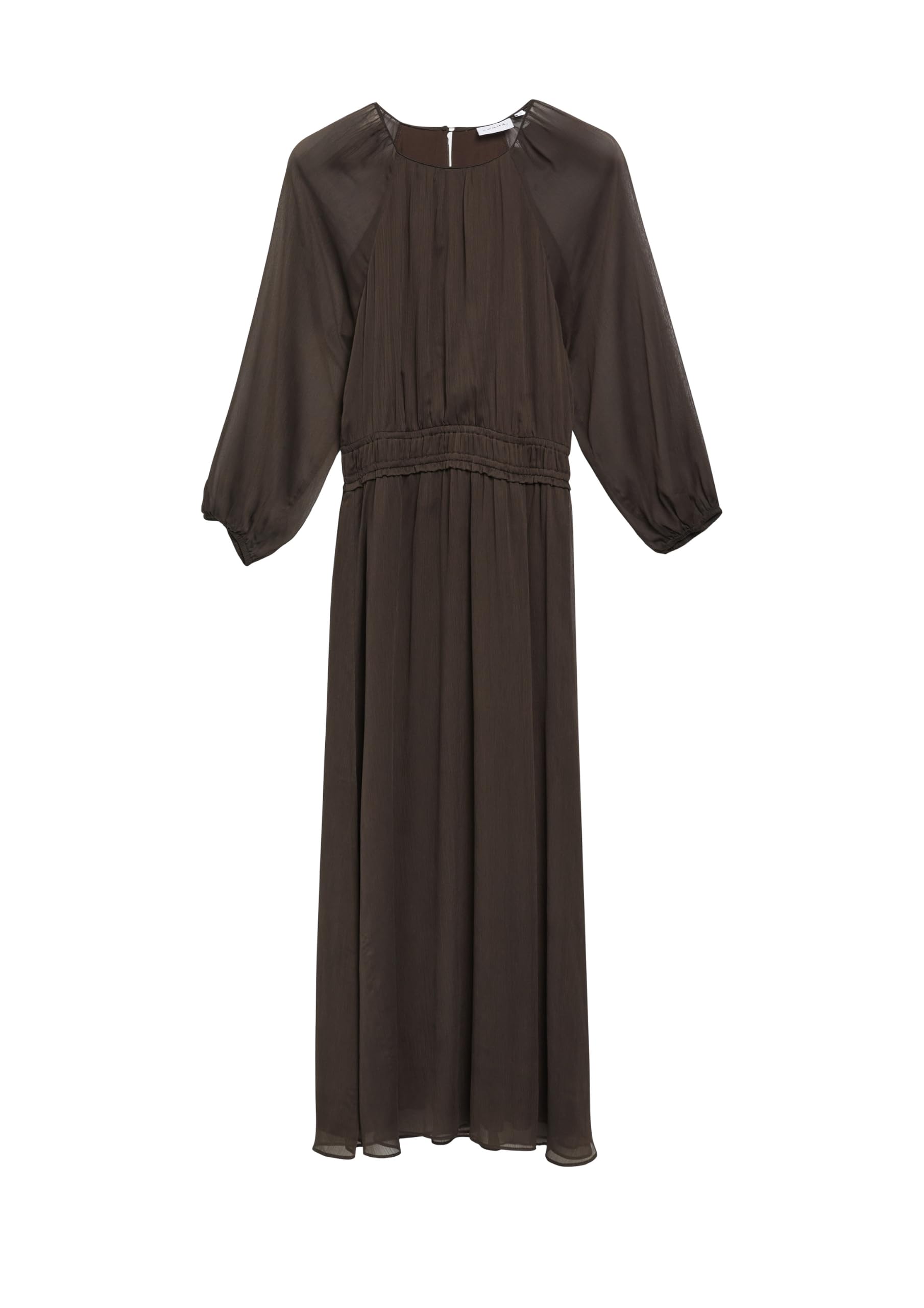 comma-maxikleid-chiffon-langarm-kleid-38-semi-transparent image 4