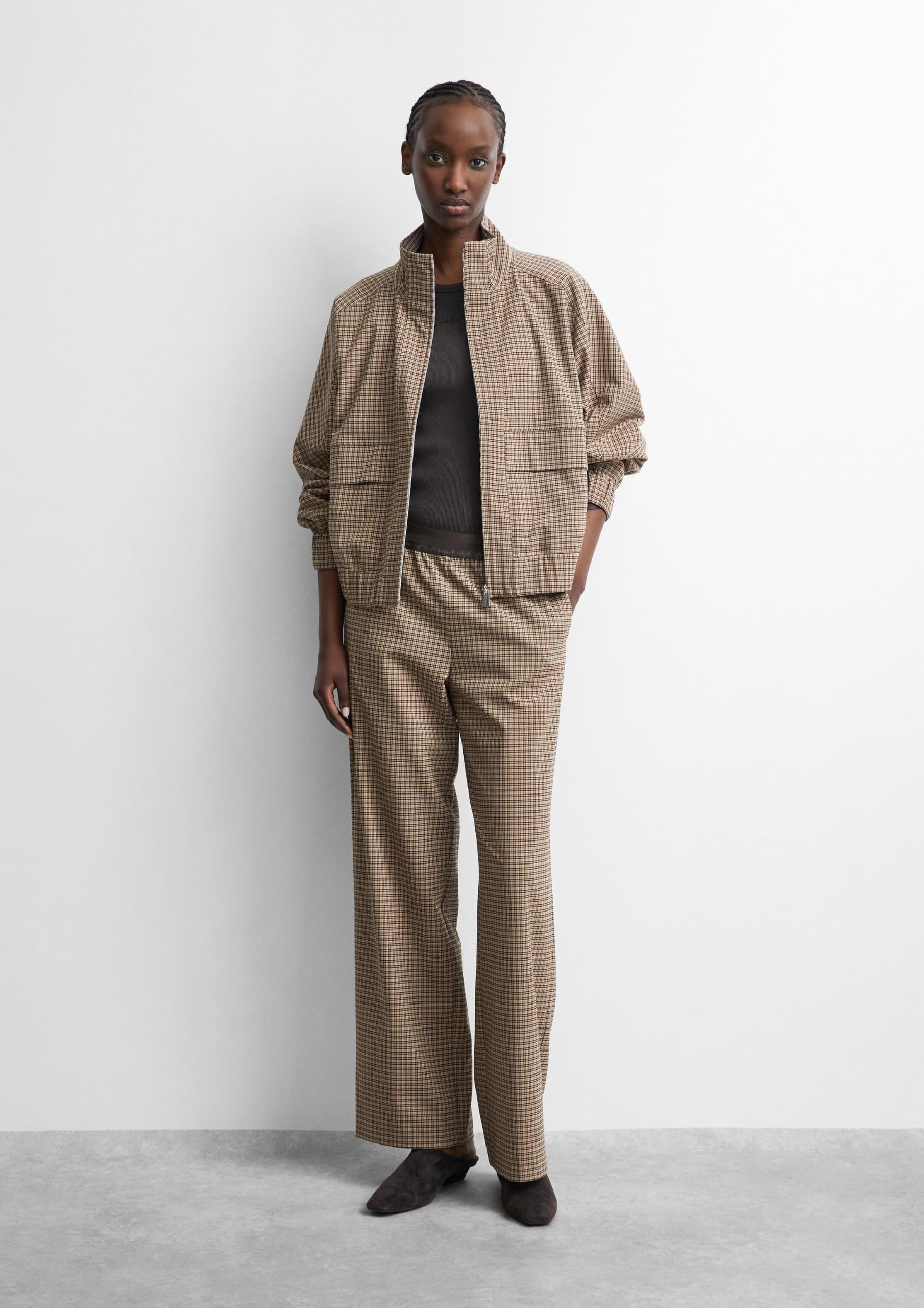 comma-schlupfhose-wide-leg-karo-hose-elastikbund-gr-32 image 3
