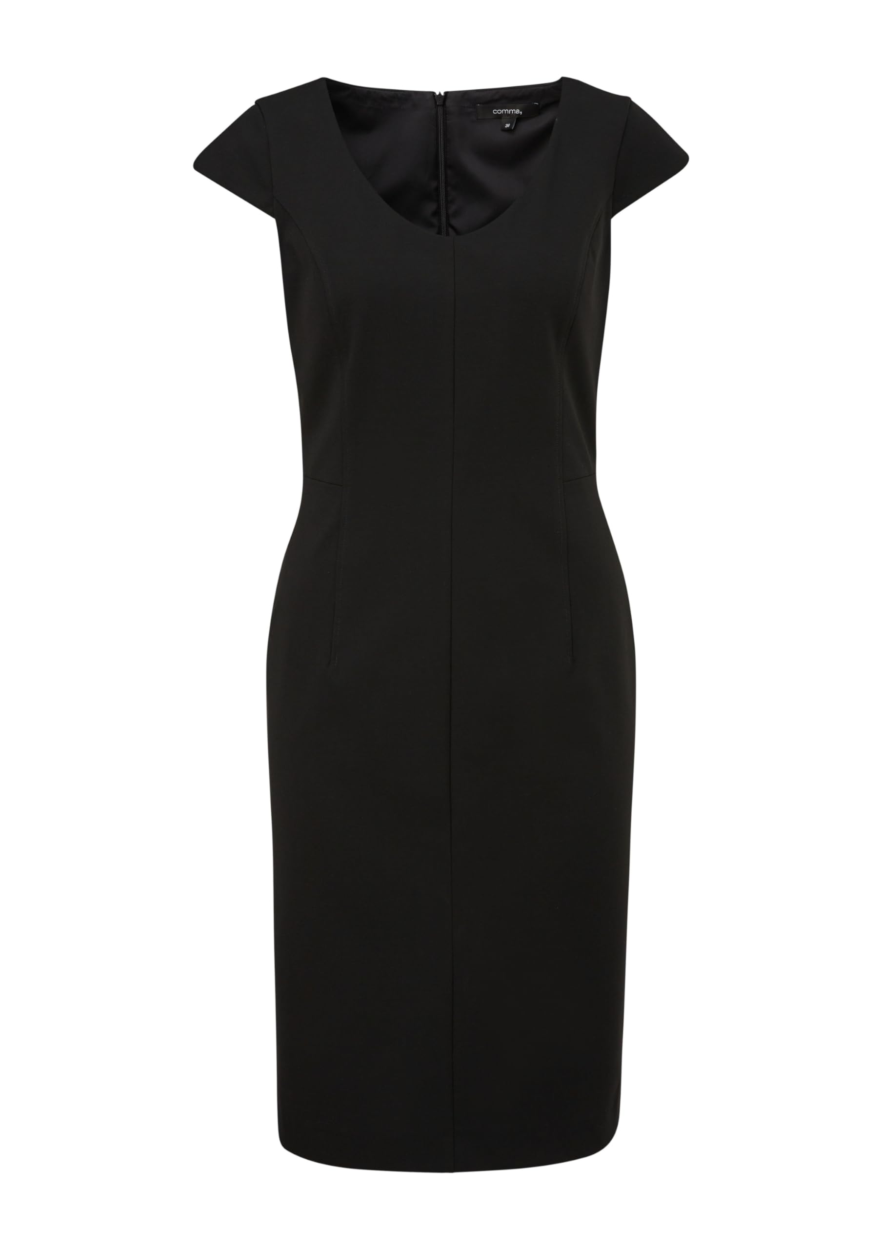 comma-kleid-mit-kapp-rmeln-navy-damenkleid-kurz image 4