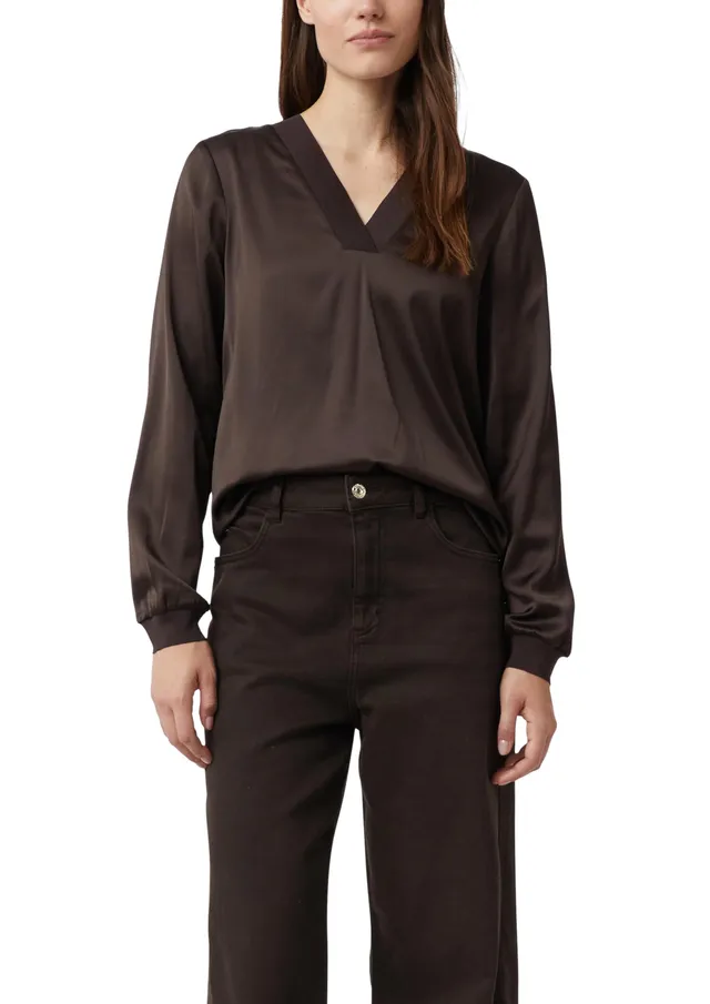 comma-blouses-satinbluse-v-ausschnitt-creme-wei image 1
