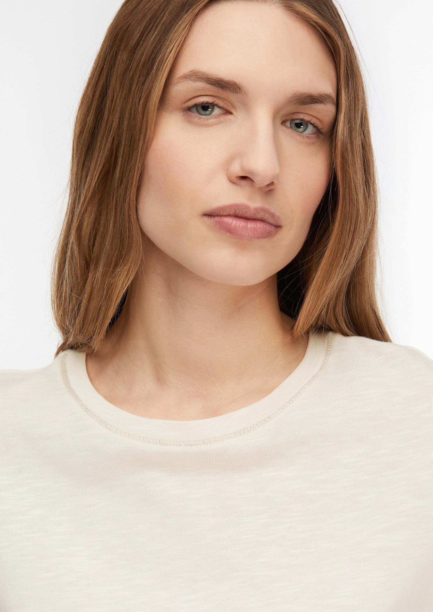 comma-t-shirt-regular-fit-rundhals-kurzarm-dunkelbraun image 3