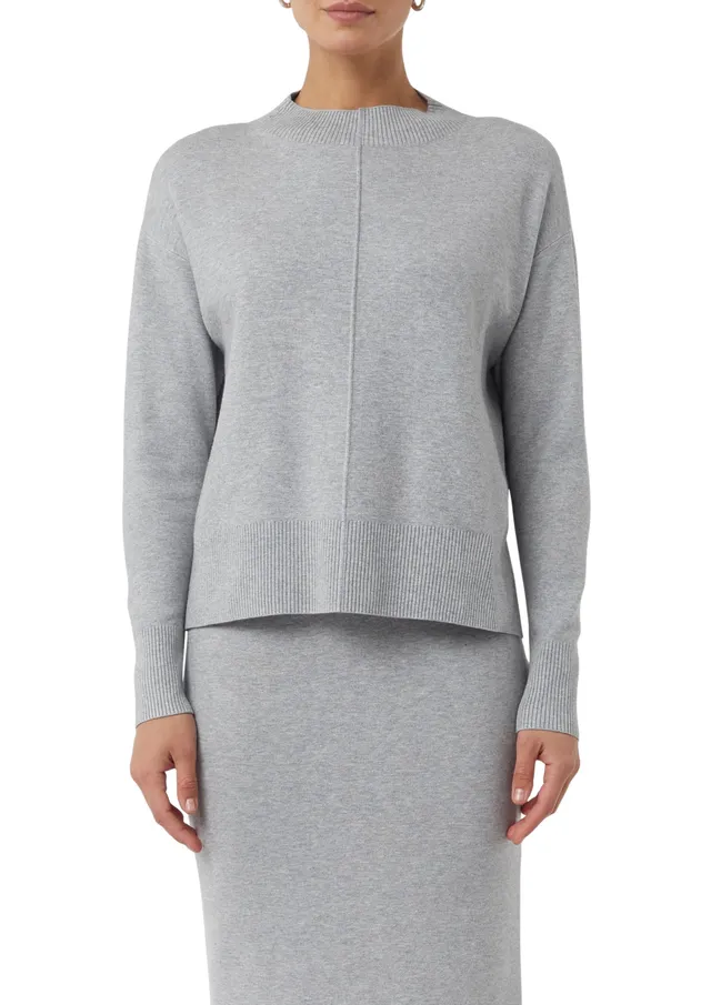 comma-feinstrickpullover-gr-e-40-grau-viskosemix-stehkragen image 1