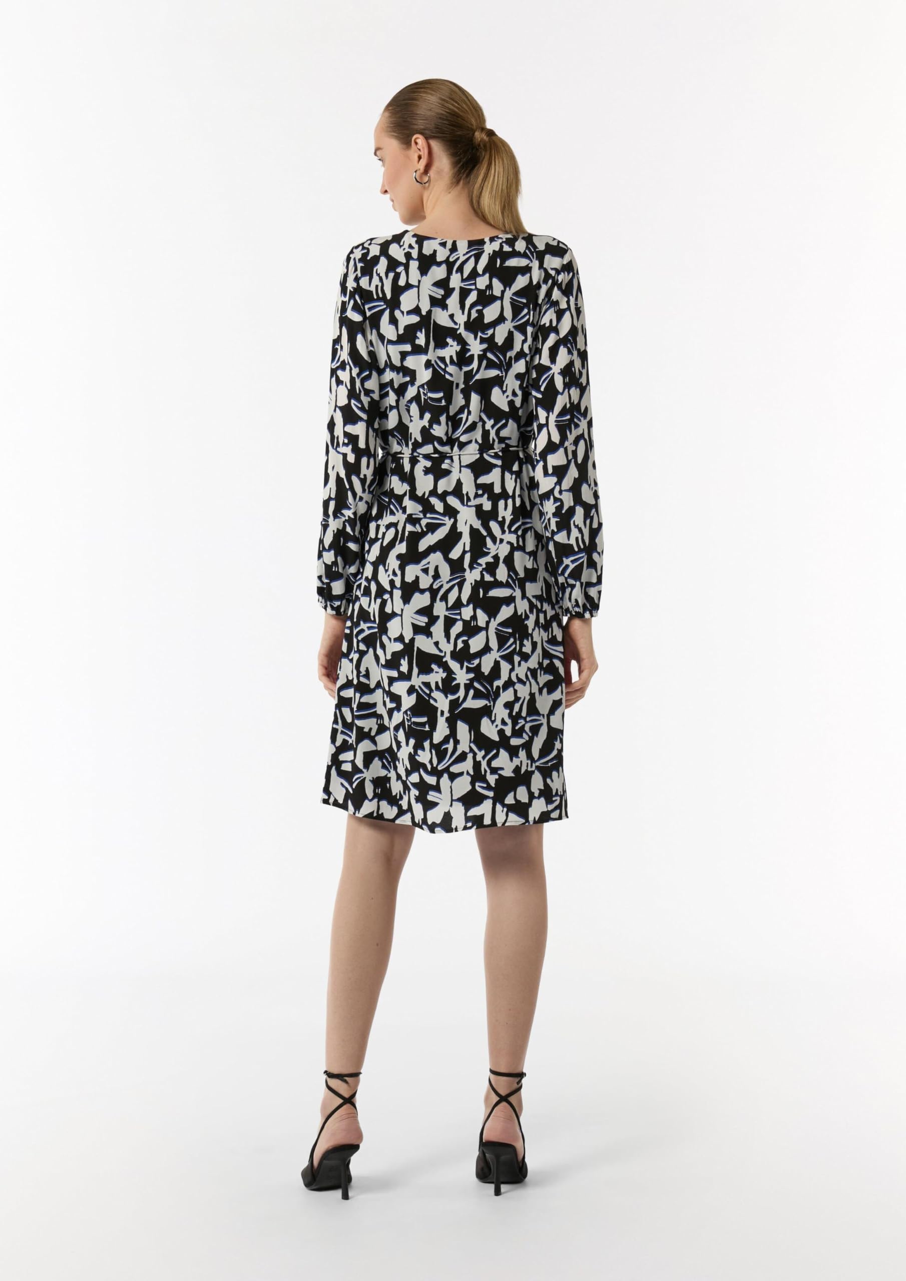 comma-gemustertes-midi-kleid-kleid-royalblau-viskose image 7