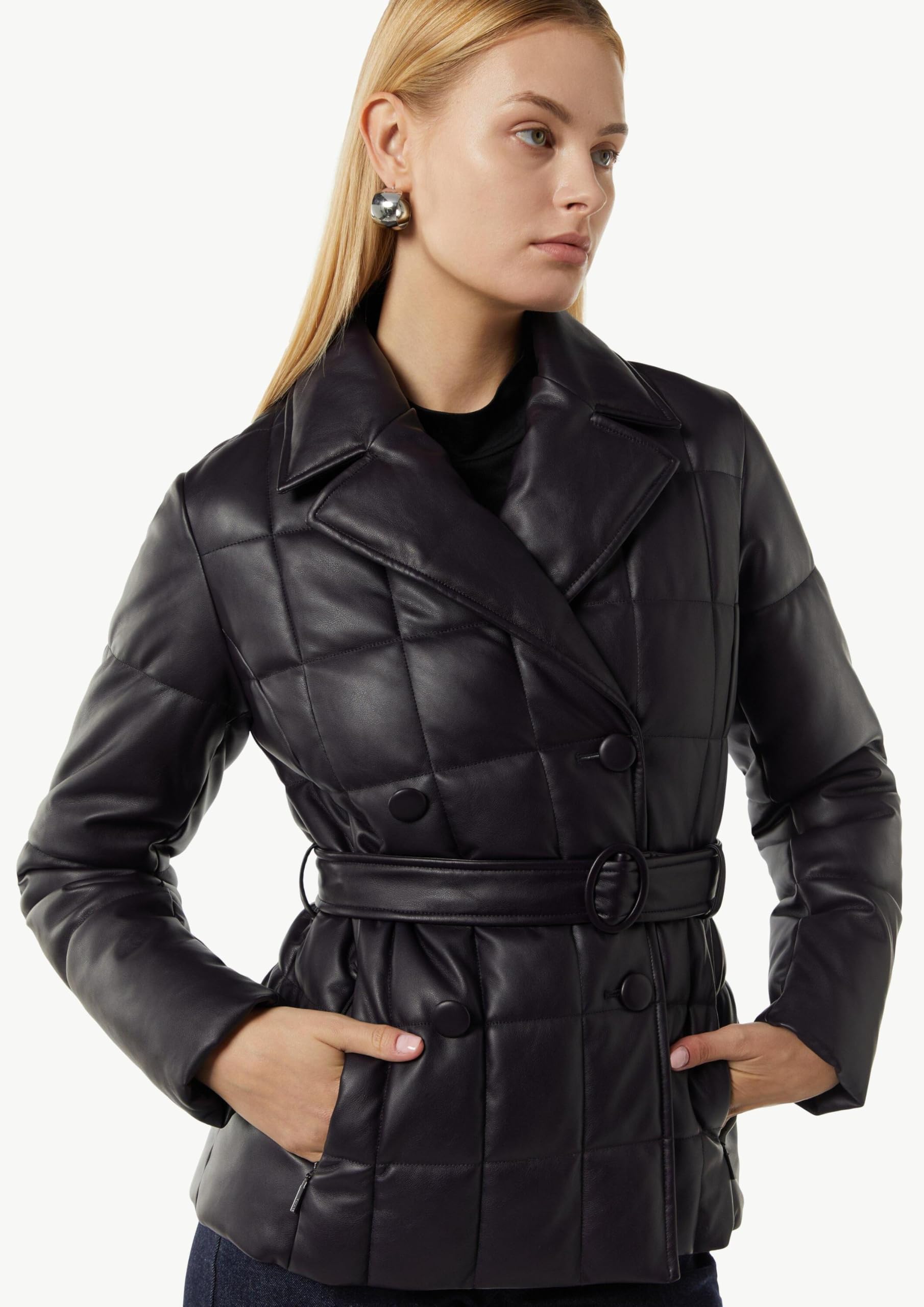 comma-steppjacke-damen-gr-38-schwarz-lederimitat image 2