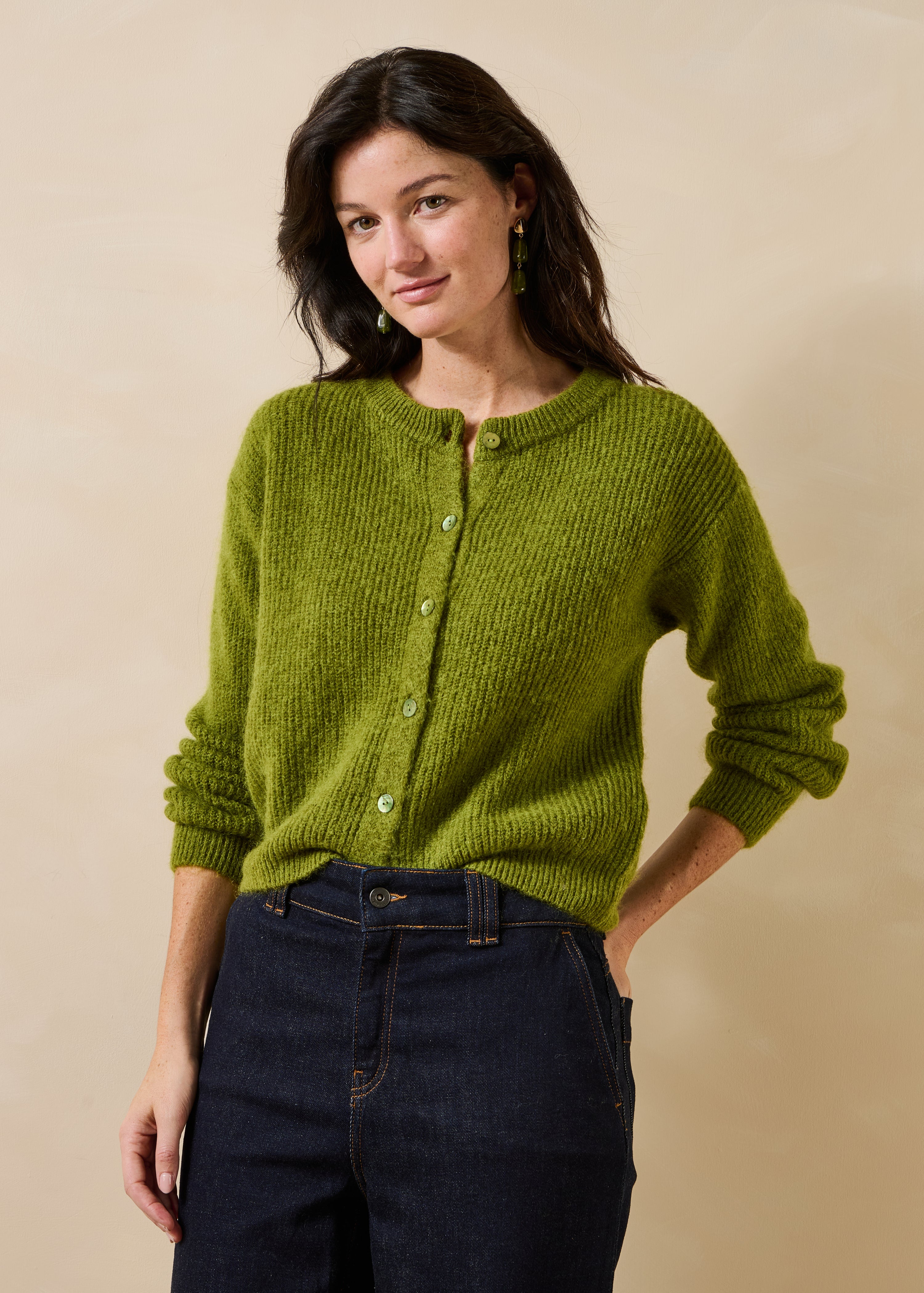 la-f-e-marabout-e-zakaria-strickjacke-gr-n-mohair-wolle image 1