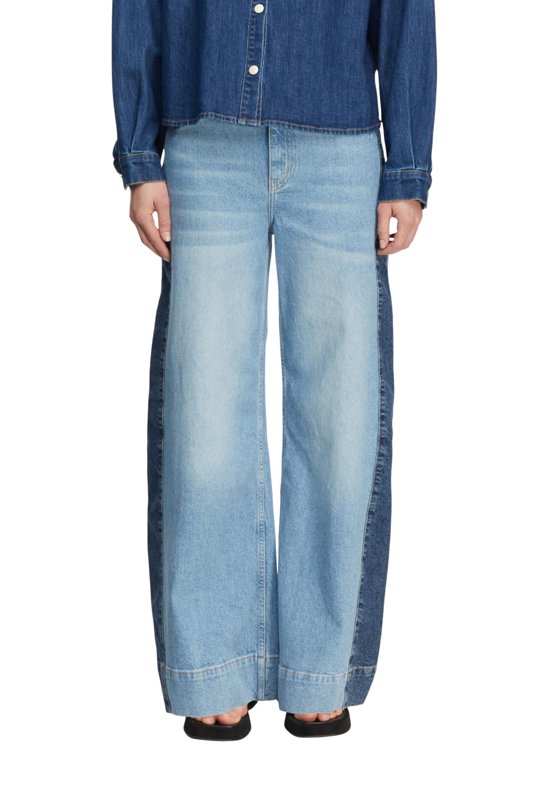 comma-anna-wide-leg-jeans-high-rise-gr-38-mit-streifen image 1