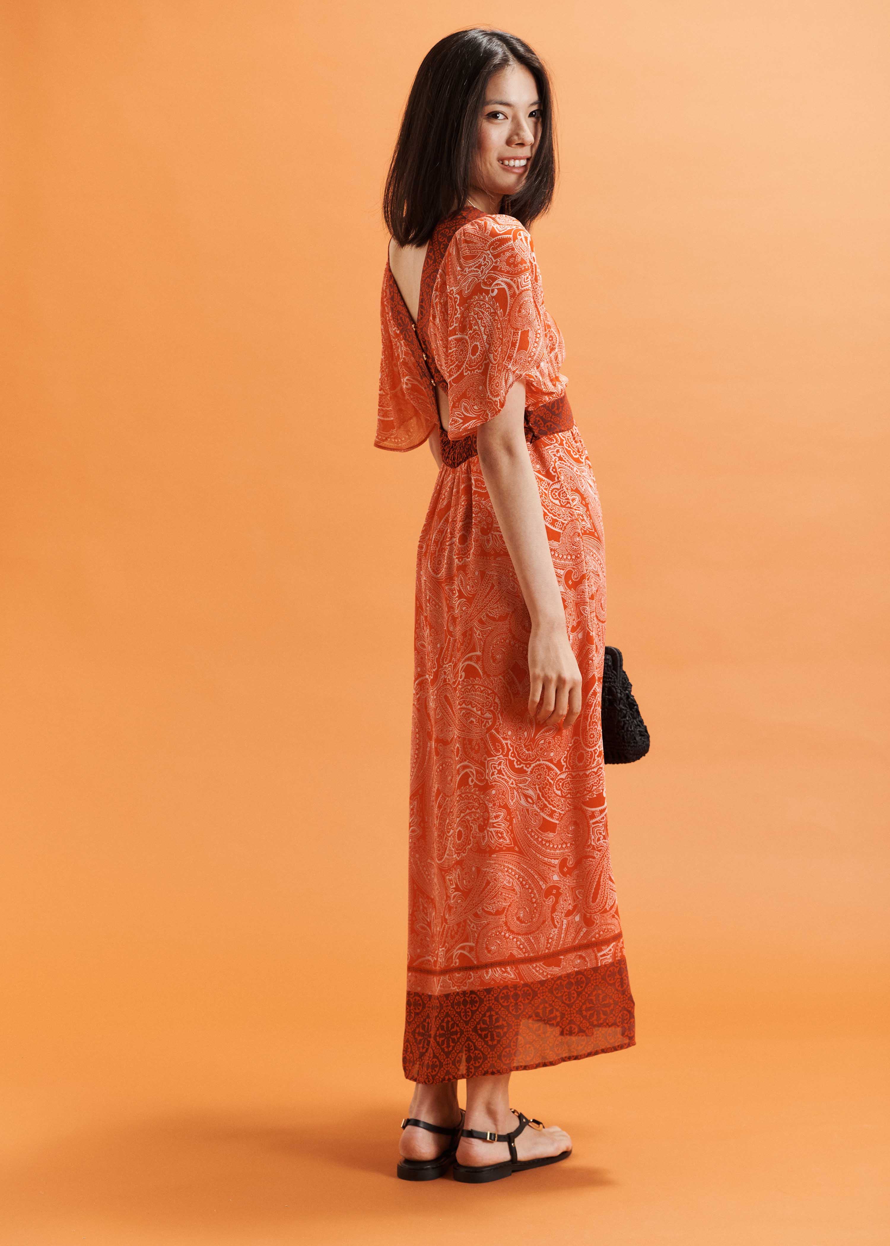 la-f-e-marabout-e-fleuri-kleid-georgette-orange-gr-38-lang image 1