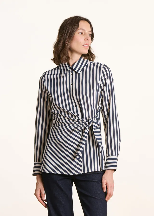 la-f-e-marabout-e-famous-bluse-ecru-navy-gestreift image 1