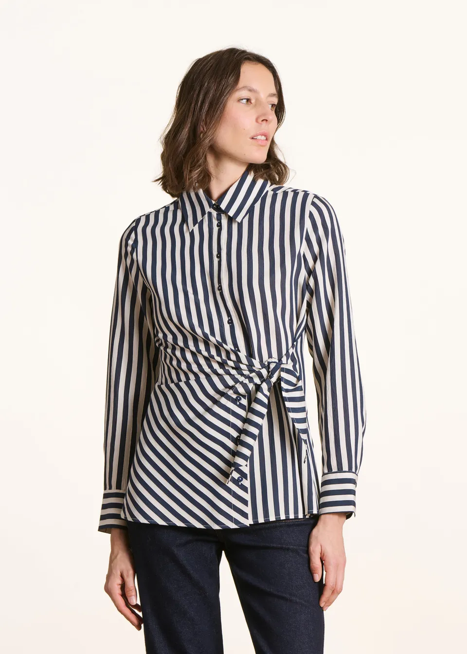 la-f-e-marabout-e-famous-bluse-ecru-navy-gestreift image 1