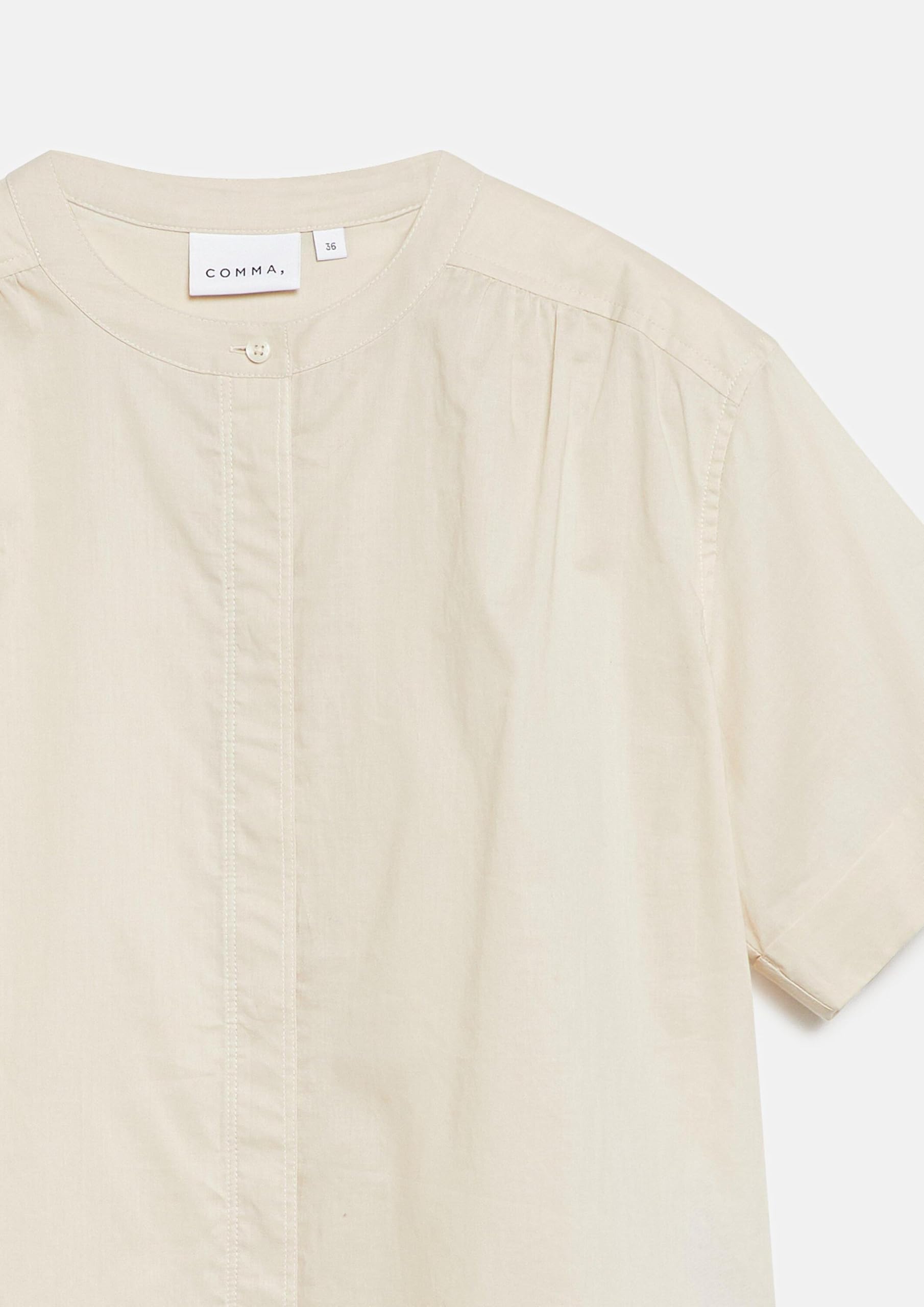 comma-blouses-damen-bluse-kurzarm-stehkragen-baumwolle image 5