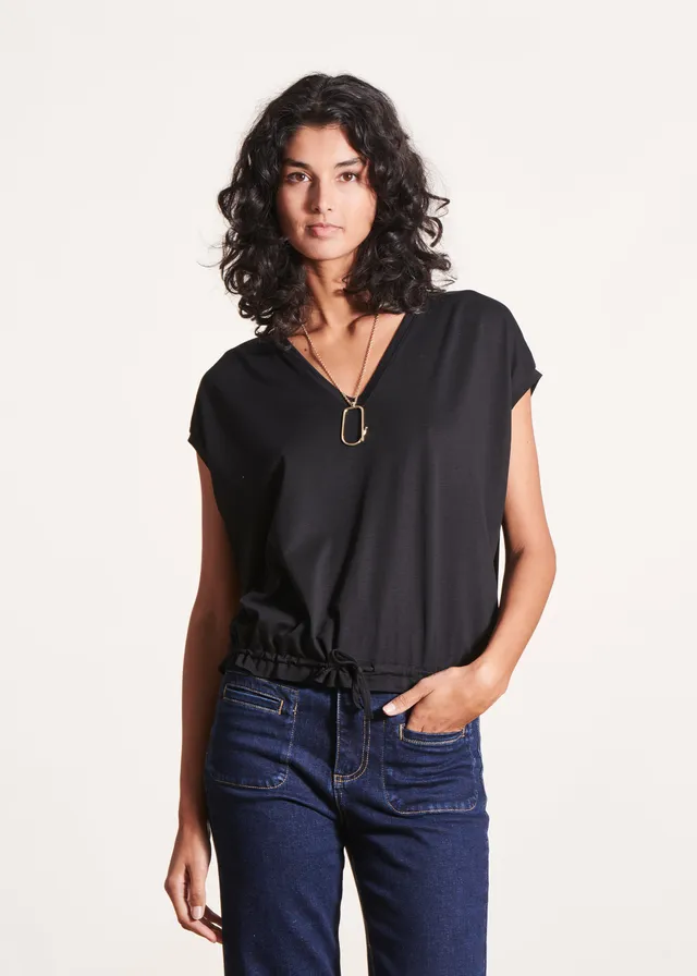la-f-e-marabout-e-t-shirt-schwarz-lyocell-blousant-xs-xl image 1