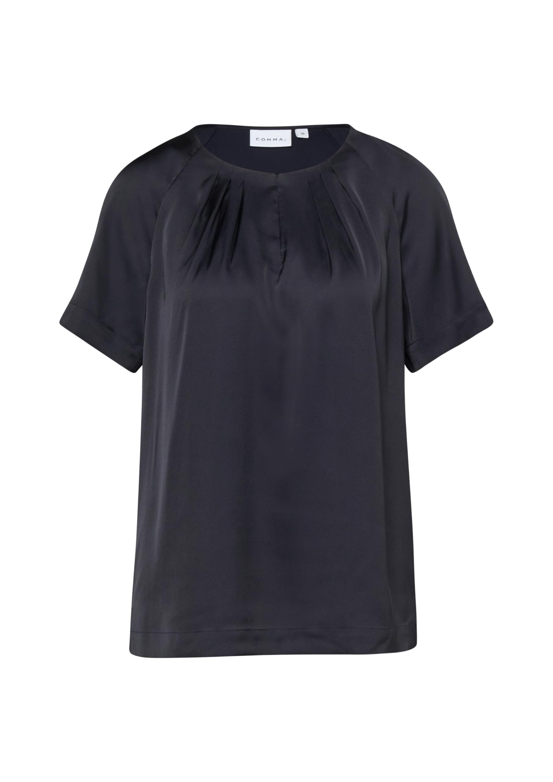 comma-baumwollbluse-damen-kurzarm-mit-faltenfront image 4