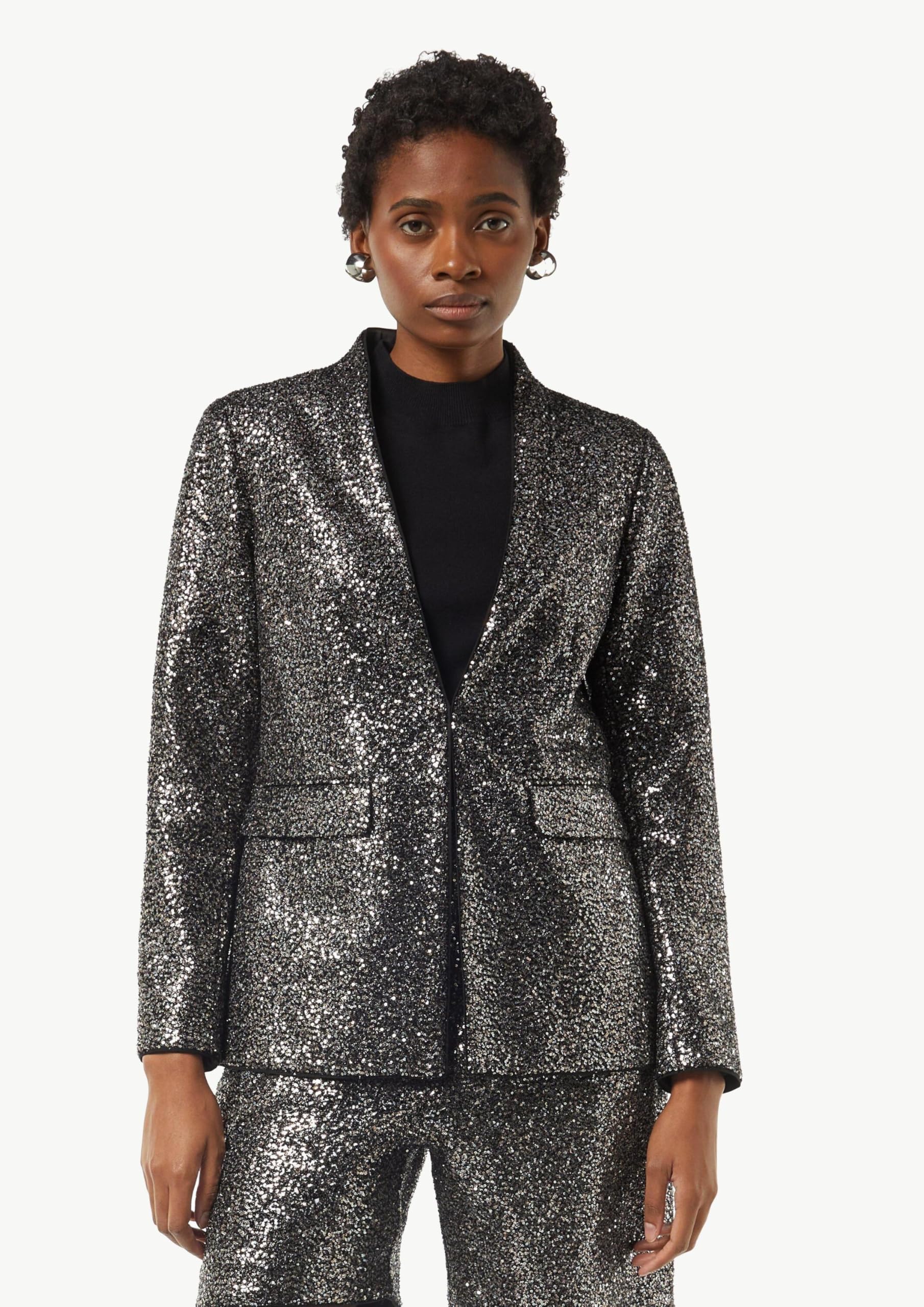 comma-blazer-pailletten-damen-40-festlich-stehkragen image 5