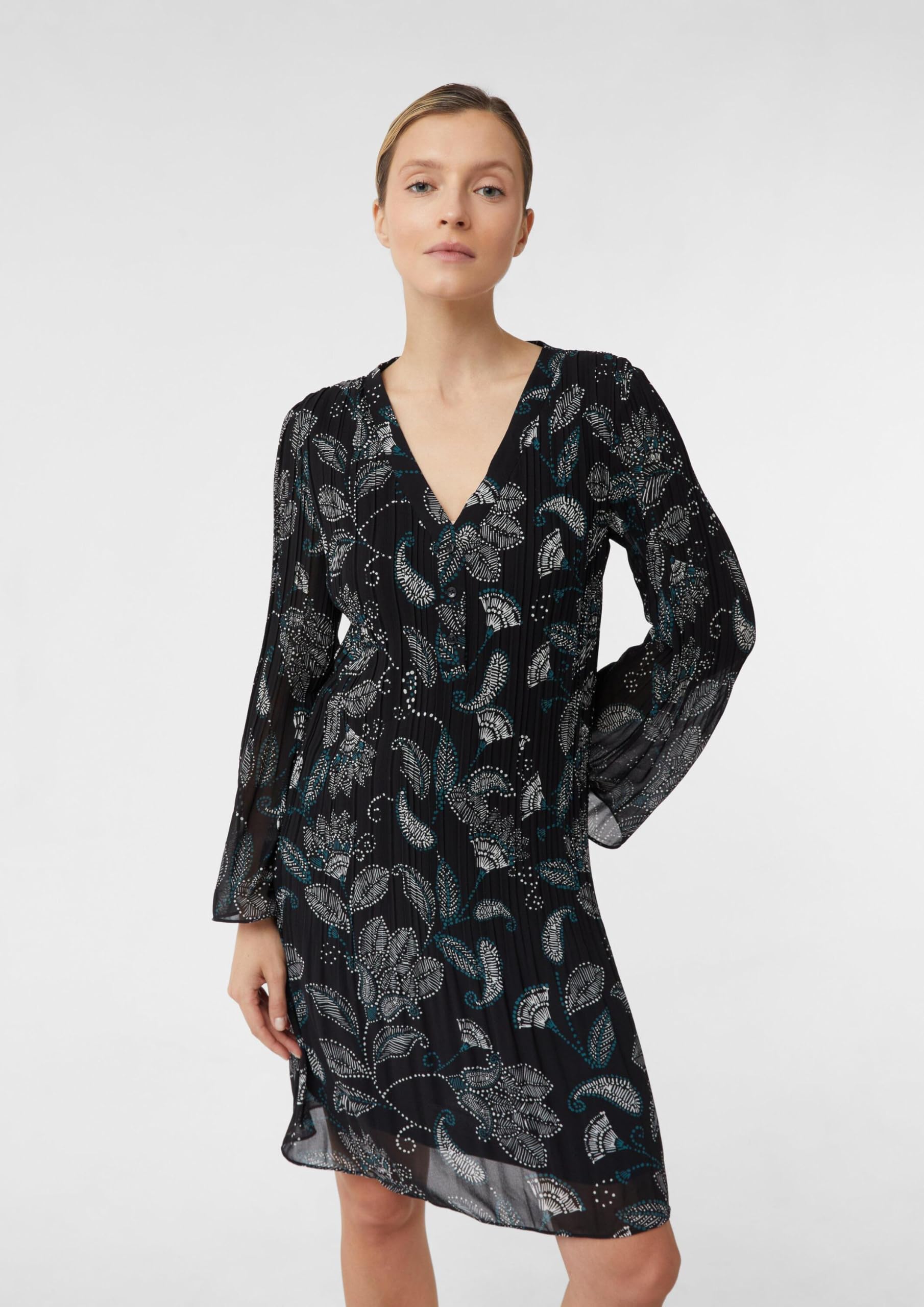 comma-blusenkleid-plissee-optik-midi-kleid-gr-32-all-over-print image 6