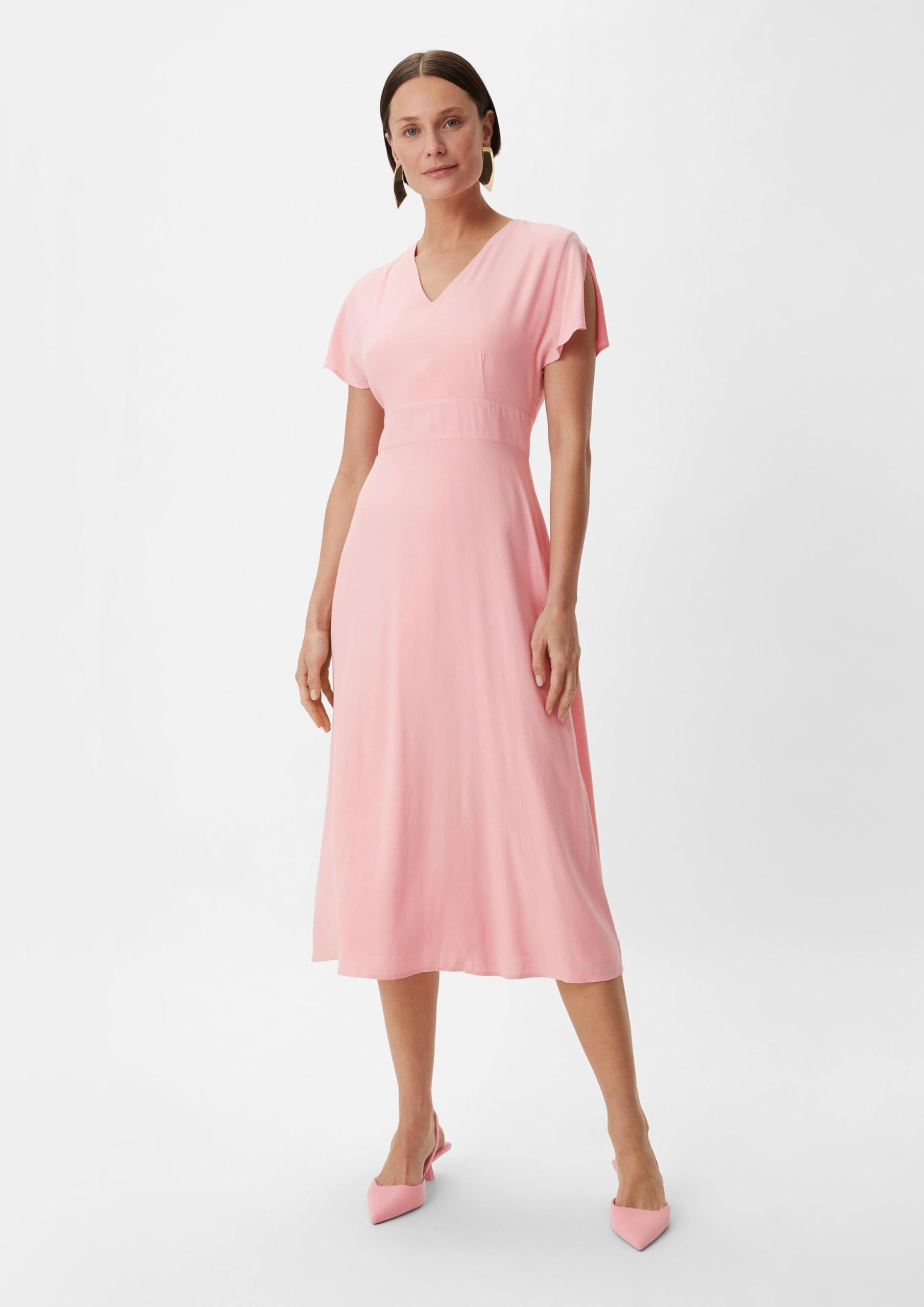 comma-midi-kleid-satin-damen-orange-rosa-gr-34-46 image 5