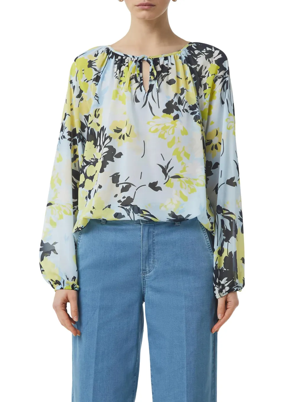 comma-blouses-chiffon-bluse-gr-e-38-mit-schleife image 1