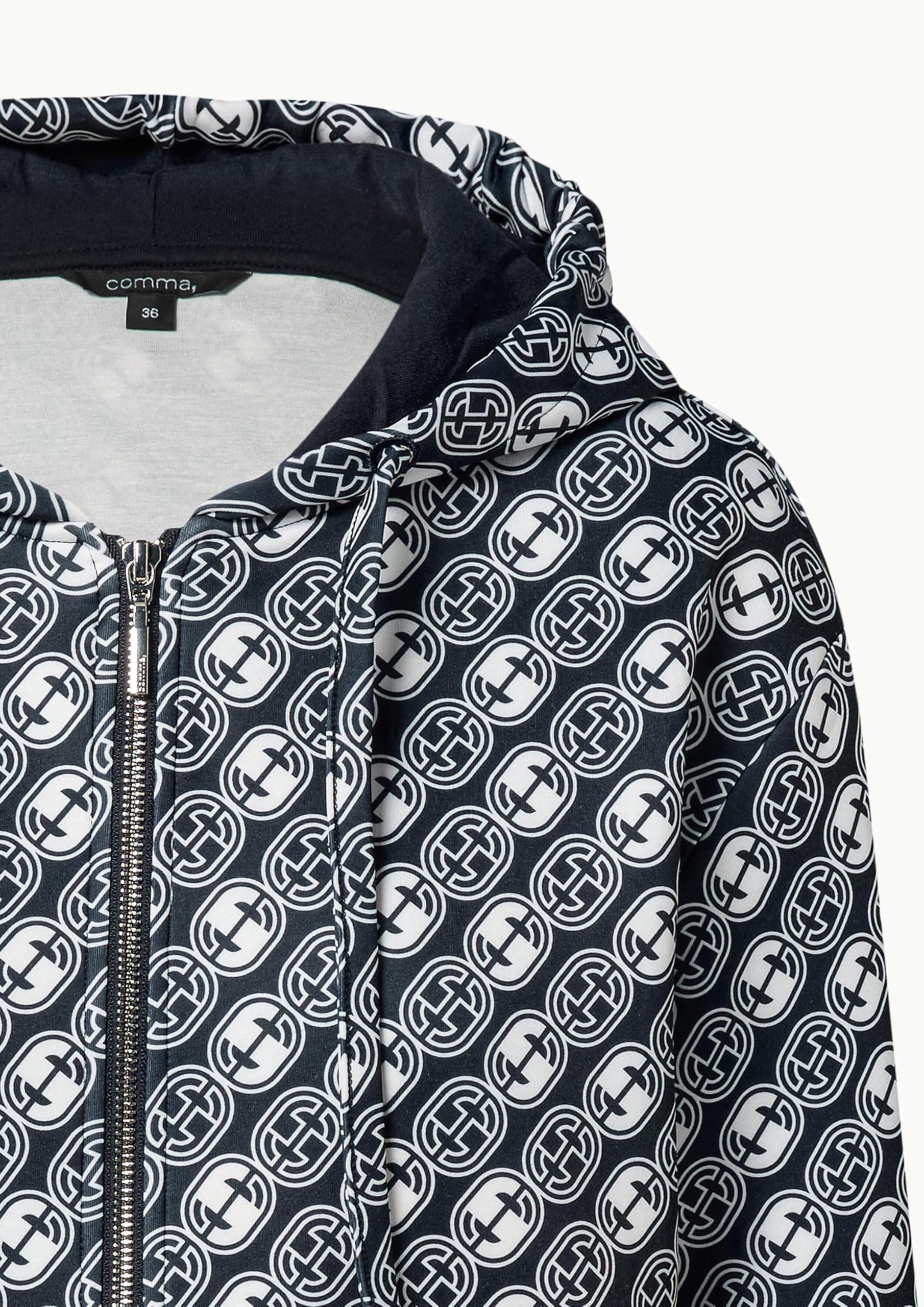 comma-sweat-jacke-damen-icon-muster-mit-kapuze image 6