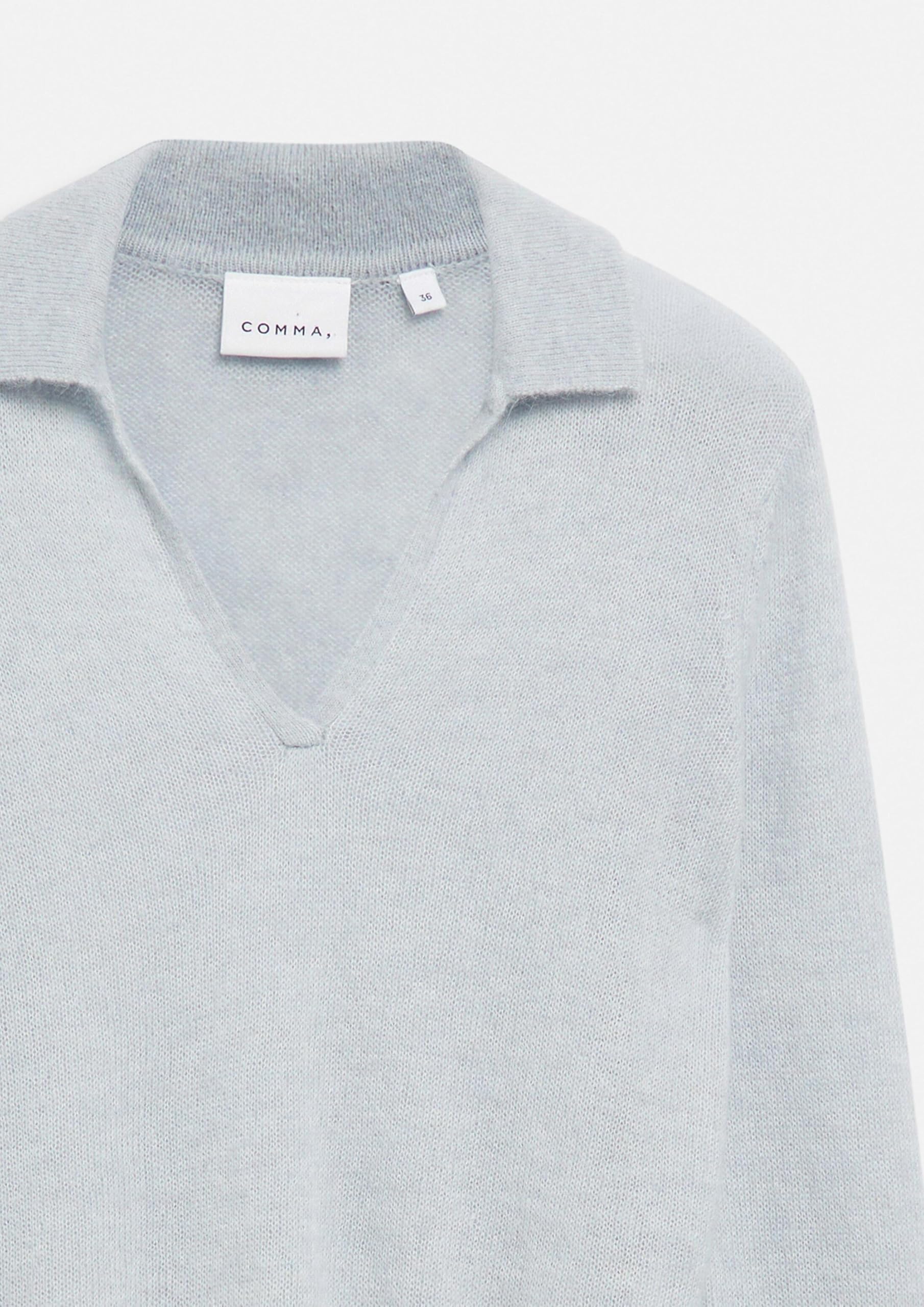 comma-knitwear-strickpullover-polokragen-relaxed-fit-beige image 5