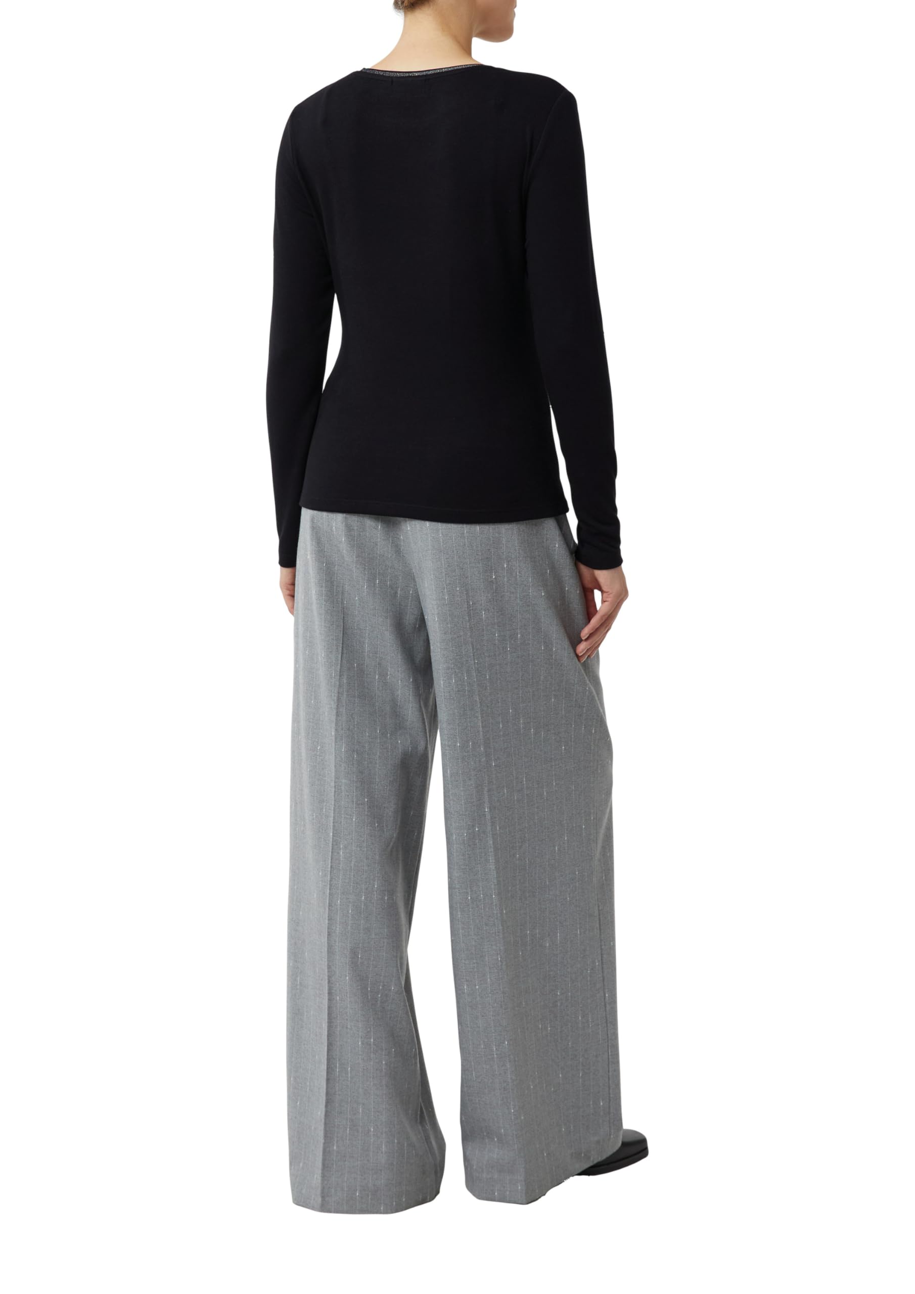 comma-tops-longsleeve-slim-fit-glitzer-schwarz-gr-40 image 2
