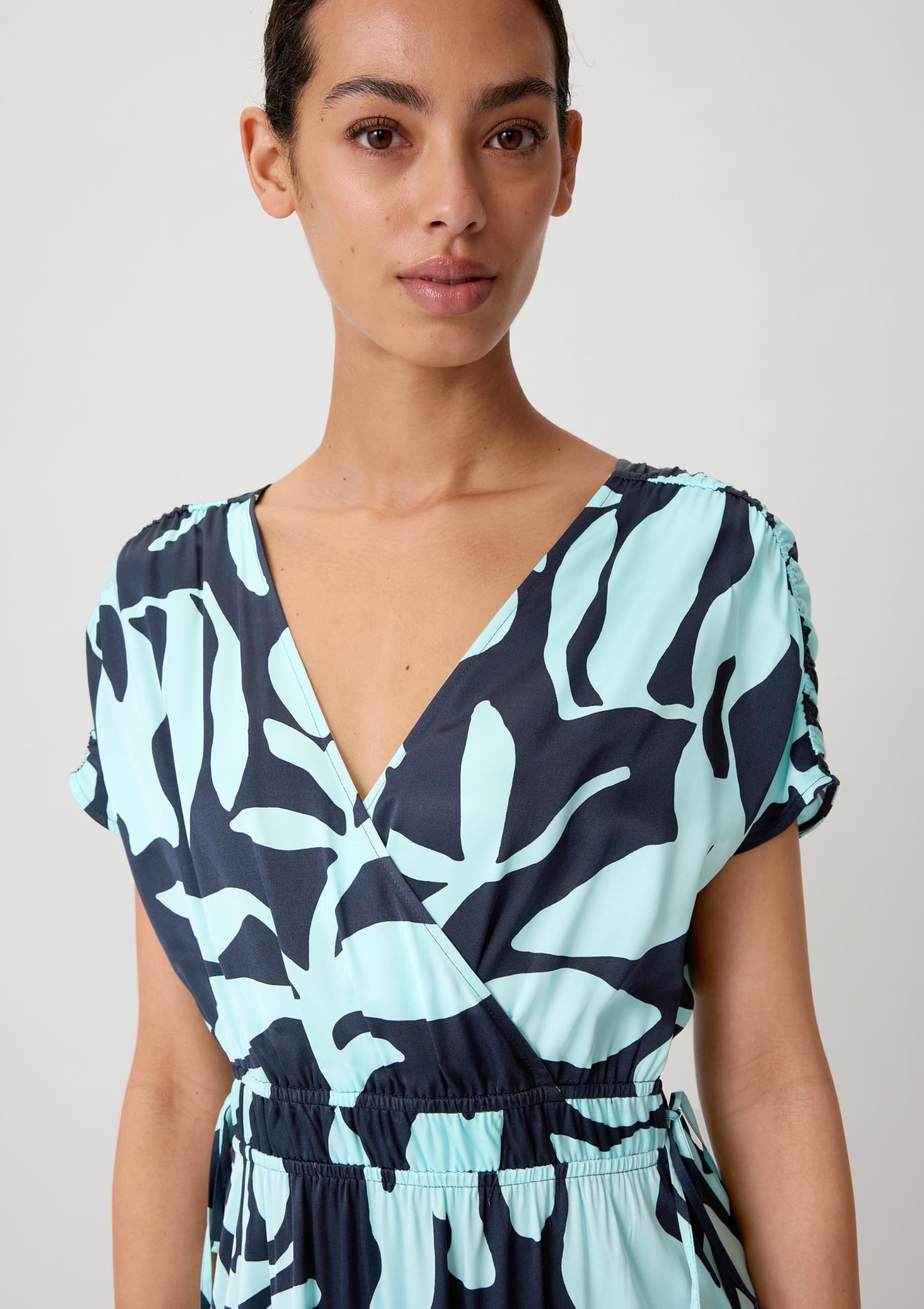 comma-satinkleid-mit-raffung-zitrone-gr-38-abendkleid image 3