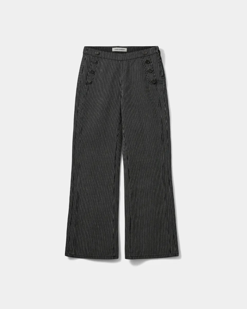 sofie-schnoor-women-lyonsw-hose-schwarz-gestreift-high-waist image 1