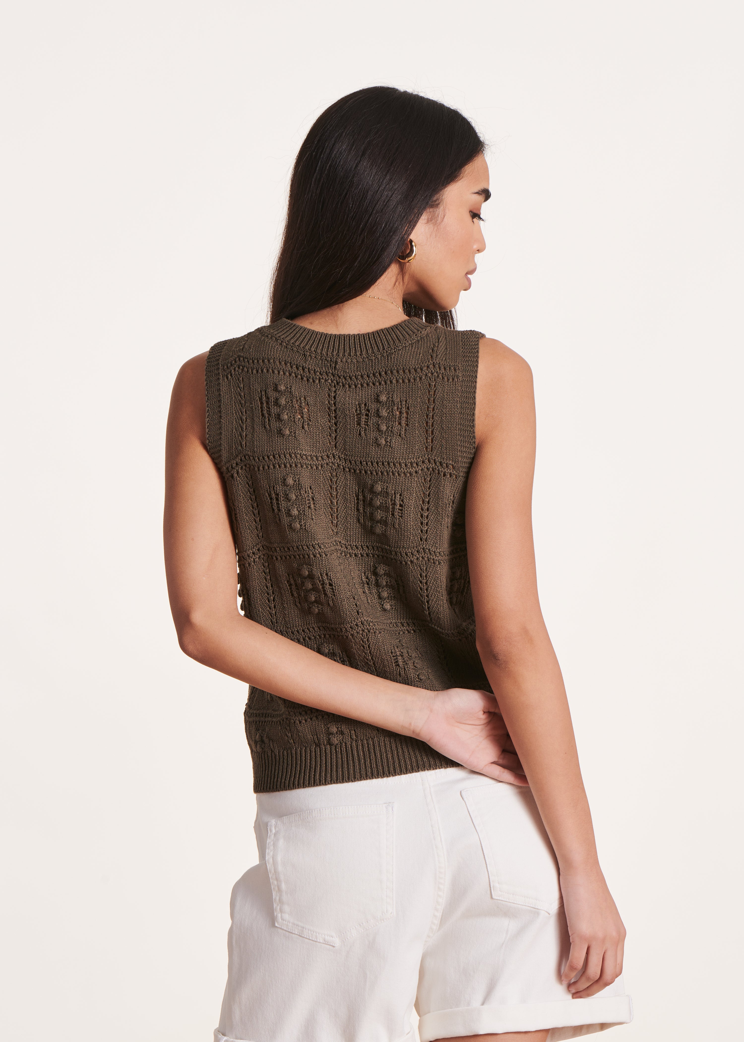 la-f-e-marabout-e-pullunder-stricktop-braun-crochet-xs-xl image 3
