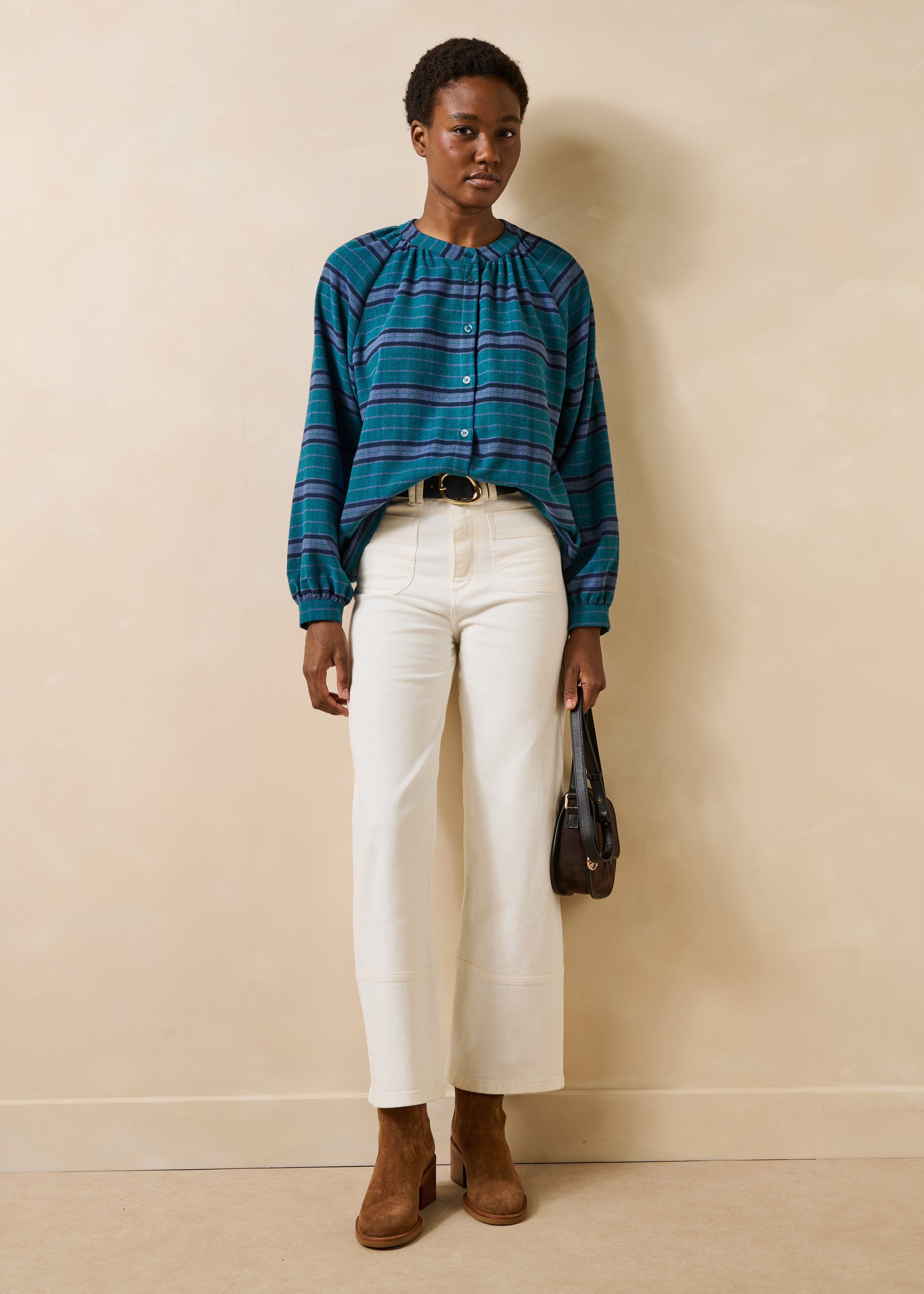 la-f-e-marabout-e-galvia-bluse-streifen-petrol image 2