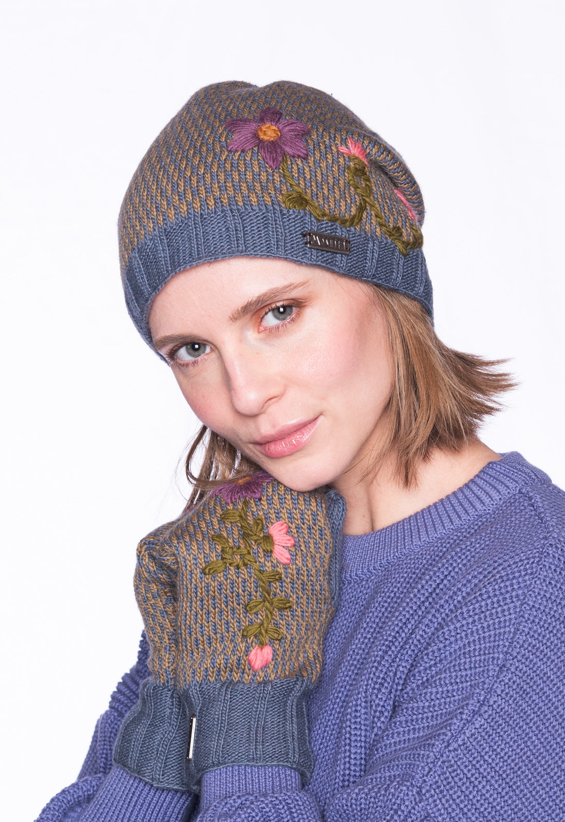 moshiki-biksha-mittens-f-ustlinge-wolle-blaugrau-stickerei image 2